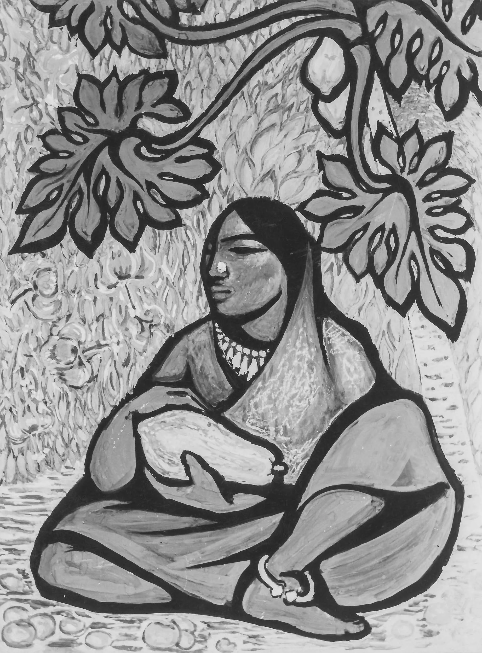 Indian Woman Holding Pawpaw