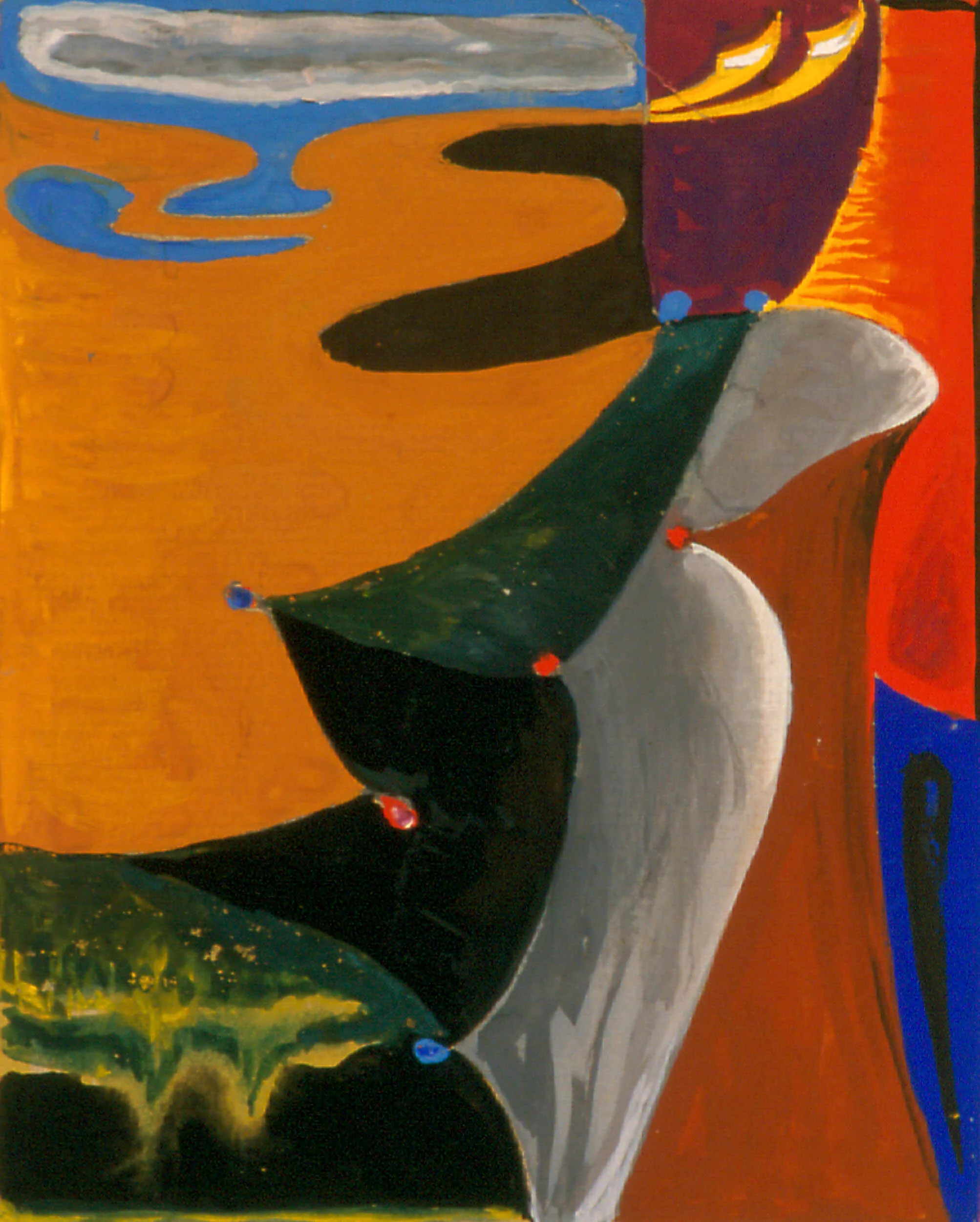  Gouache on paper  4 5/8” x 5 3/4"  Probably 1958 