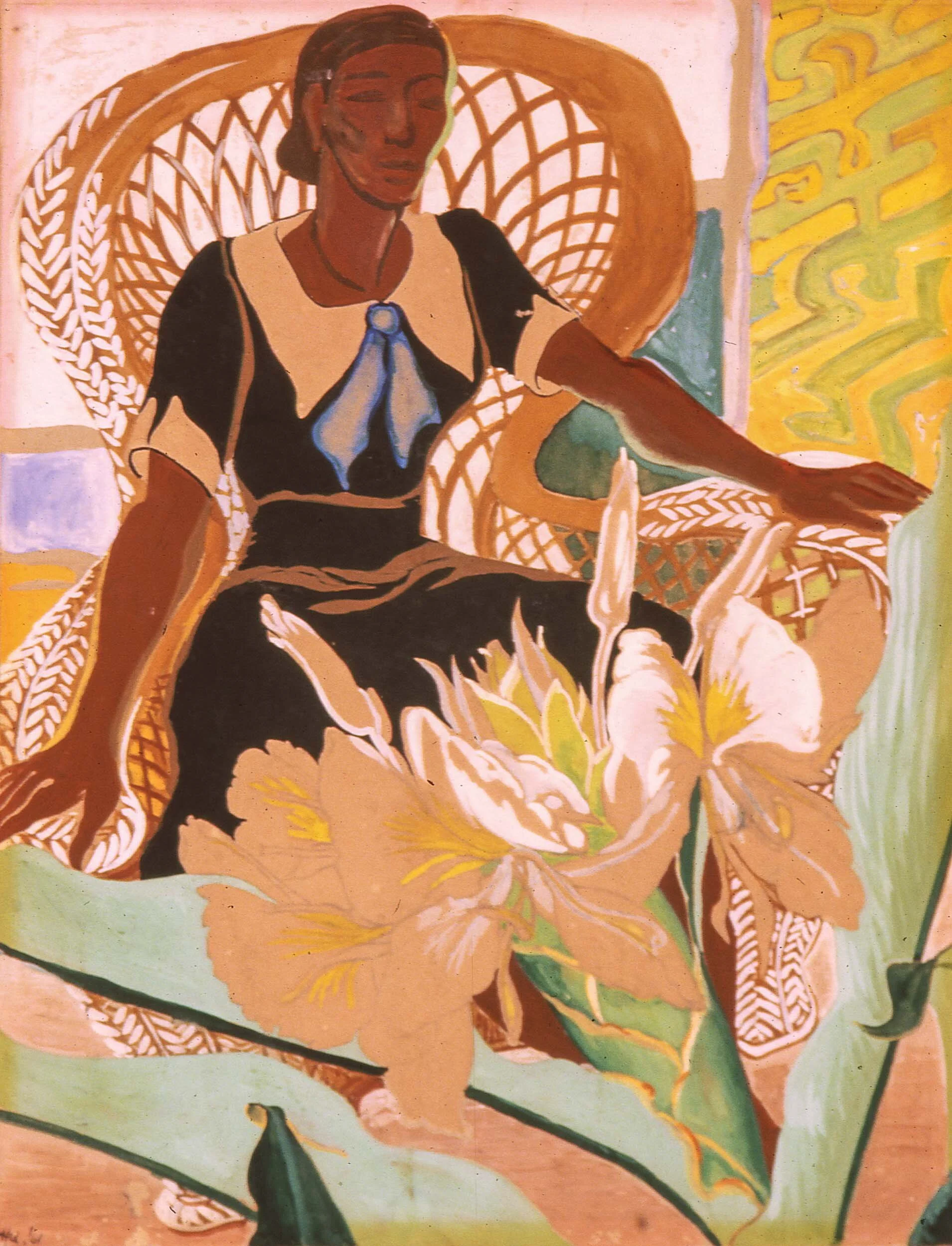 Woman with Ginger Lilies
