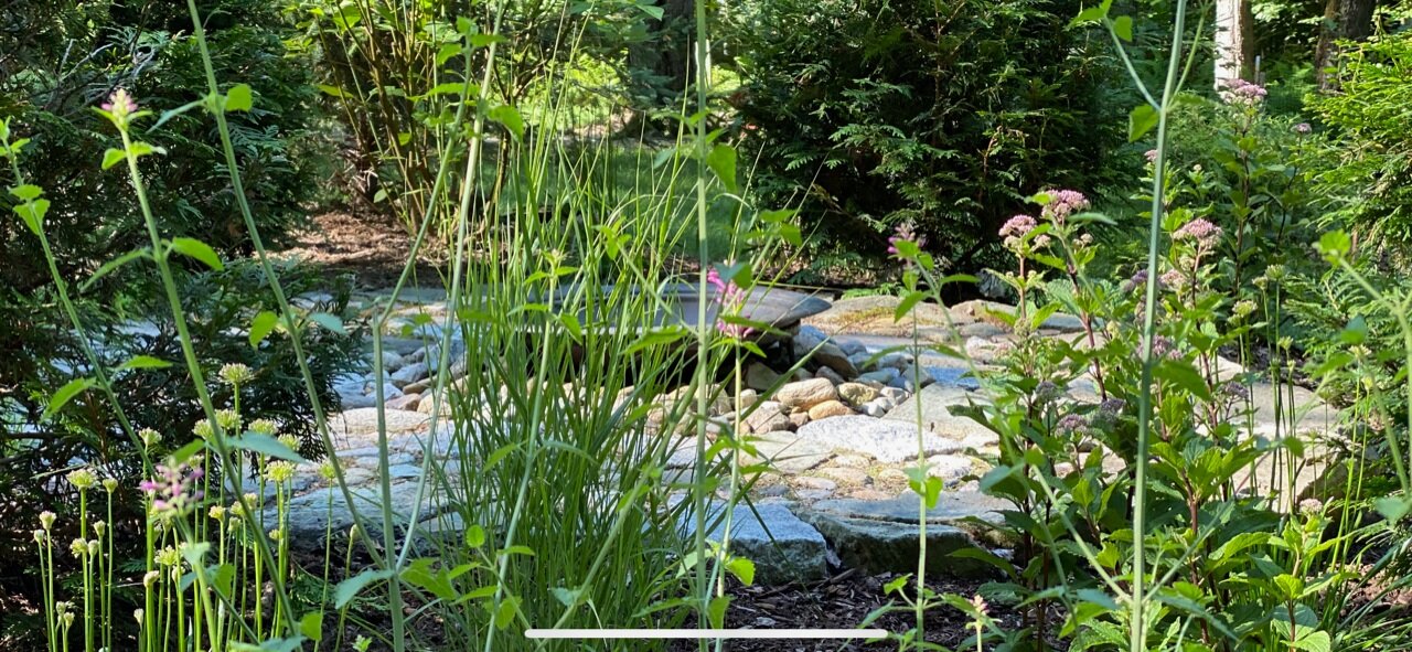 Custom Firepit with Native Plantings