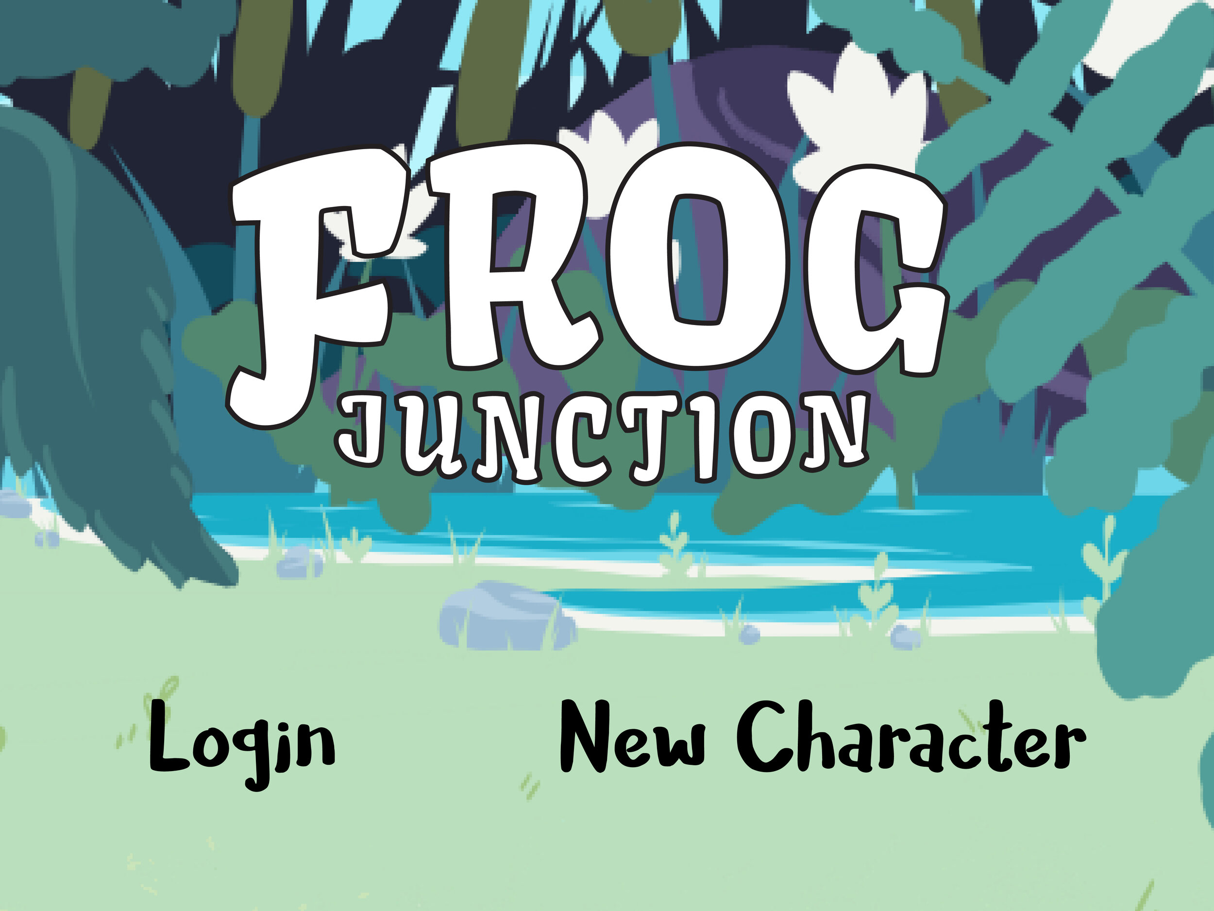  Draft of the Title Screen UI and logo, originally using a closeup view of the Home Screen as the background. 