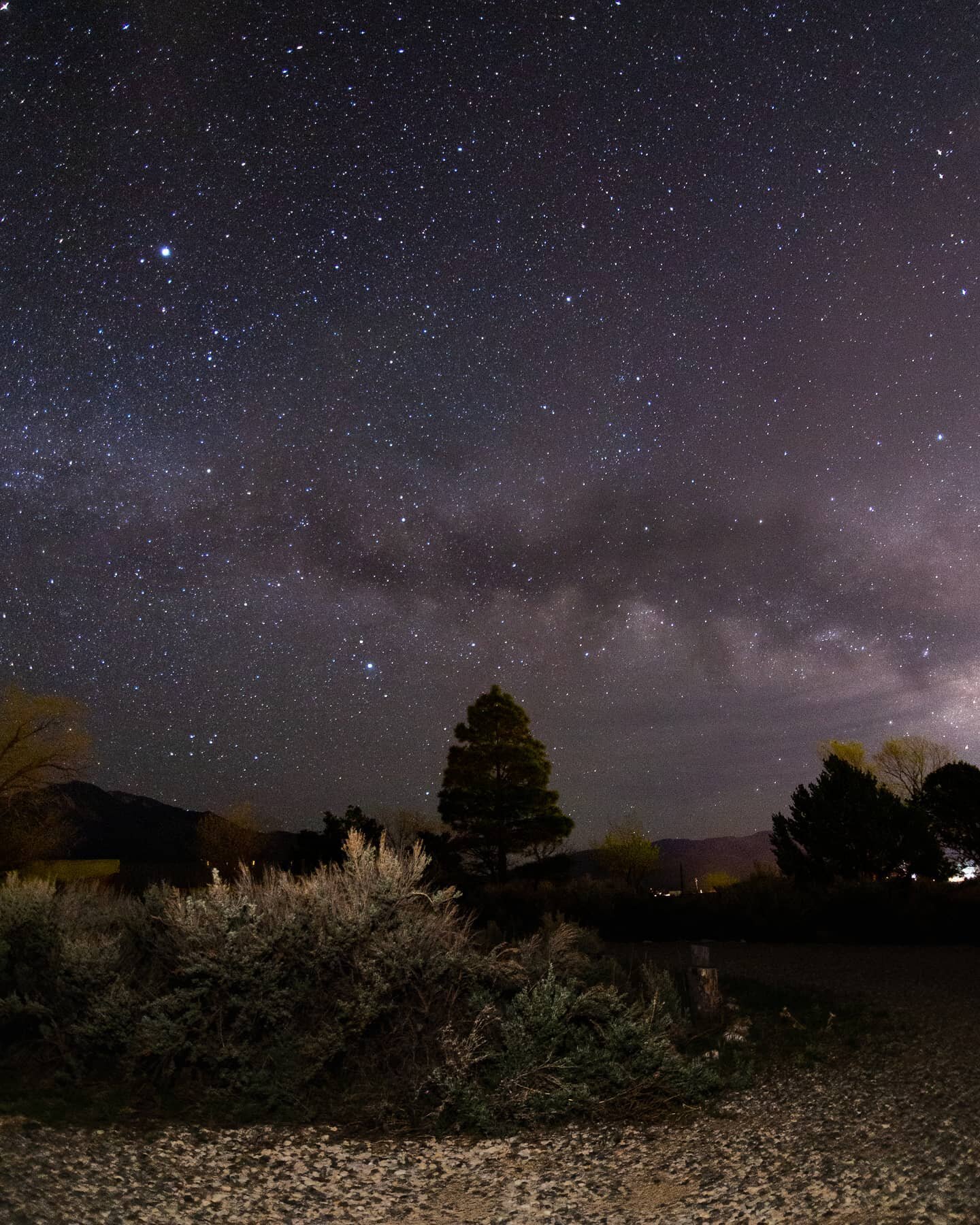 In Taos, there's so little light pollution, you can see the outline of the Milky Way galactic center with just your eyes.