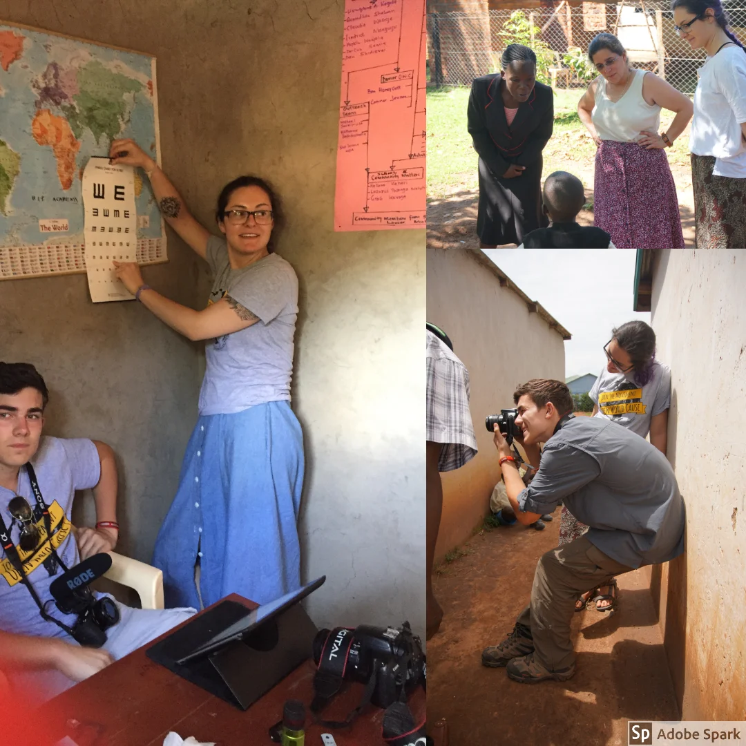 Brooke examined all of the children at HIP with the help of Hunter. In the top right picture, you can see a student being told how the medical exams worked. Part of the exam included an eye test and measuring height to check for stunted growth. Hunter would record Brooke's findings in either writing or through photos.