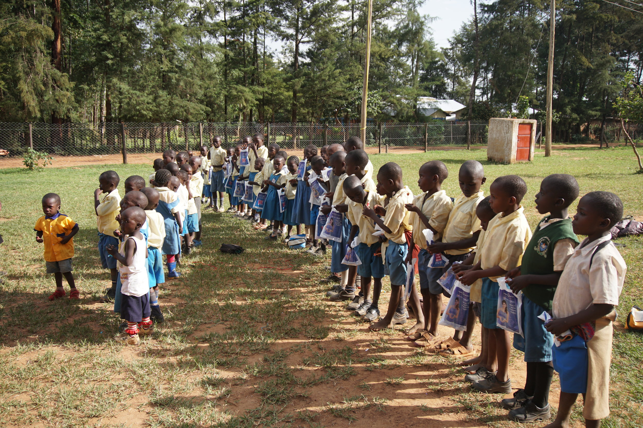 One of the gifts the OWC team brought the students was a kid to help with oral hygiene. We showed the students how to brush their teeth and gave them each a toothbrush and toothpaste.