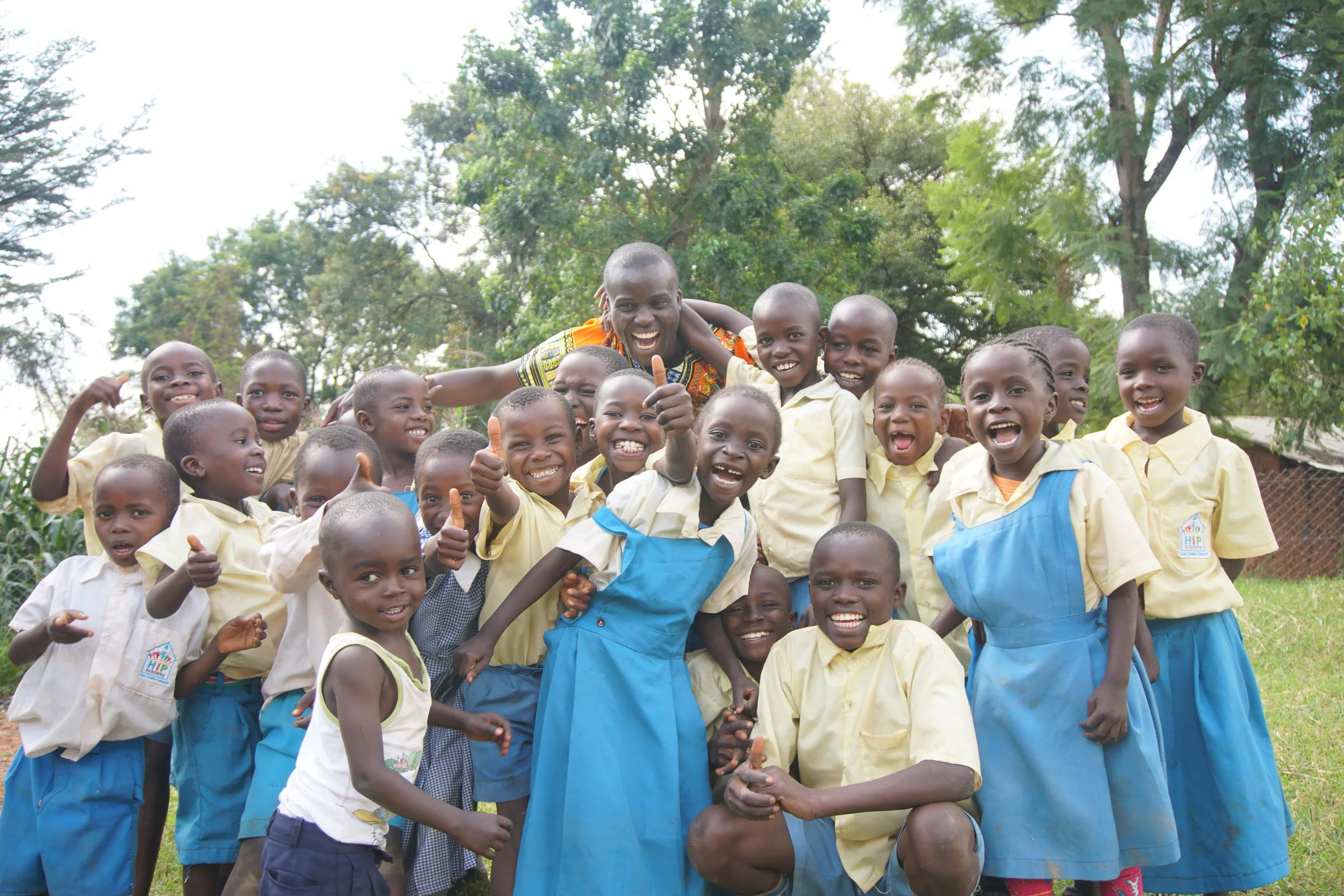 Livingstone posing with some of his students.