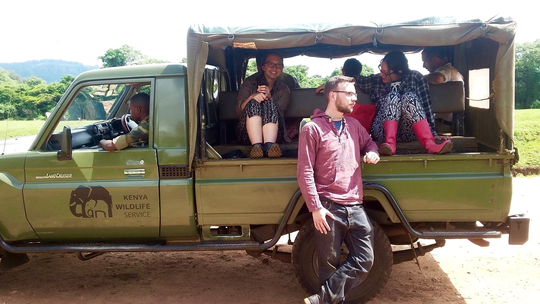  The team traveled in a Land Cruiser for the trip. The back was rigged with two rows of seats, each facing a different direction. Our drivers were also armed guards. 