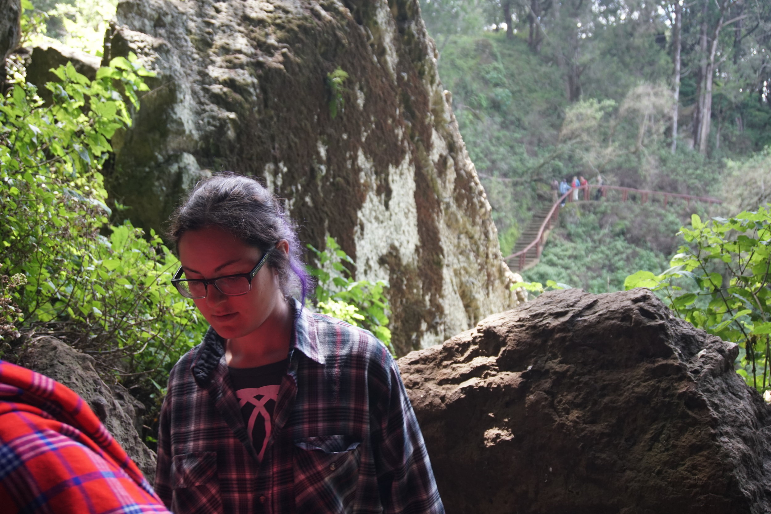  Behind us was another group of tourists exploring Kitum Cave. 