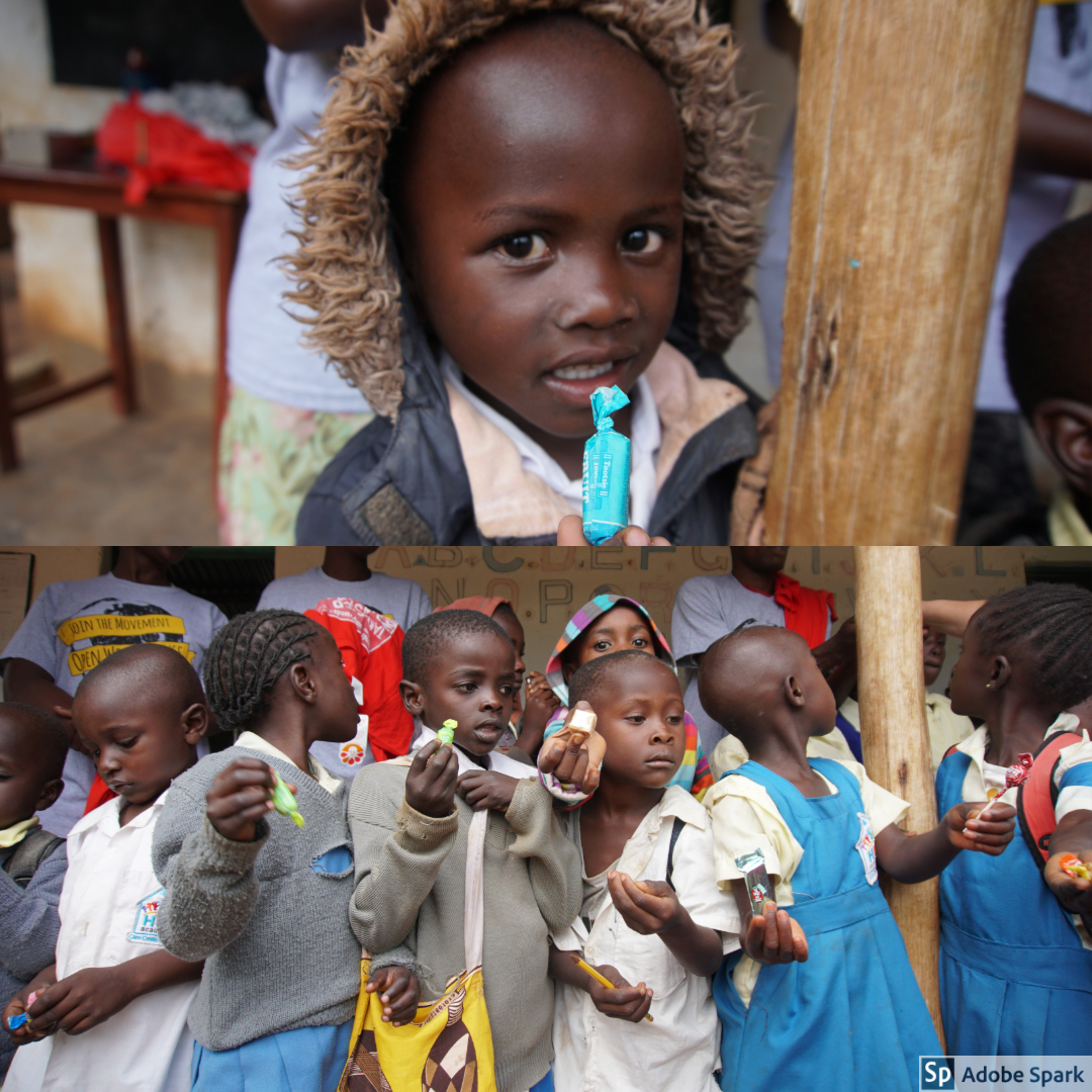  After teaching the children good hygiene practices, naturally we had to also give them candy. 