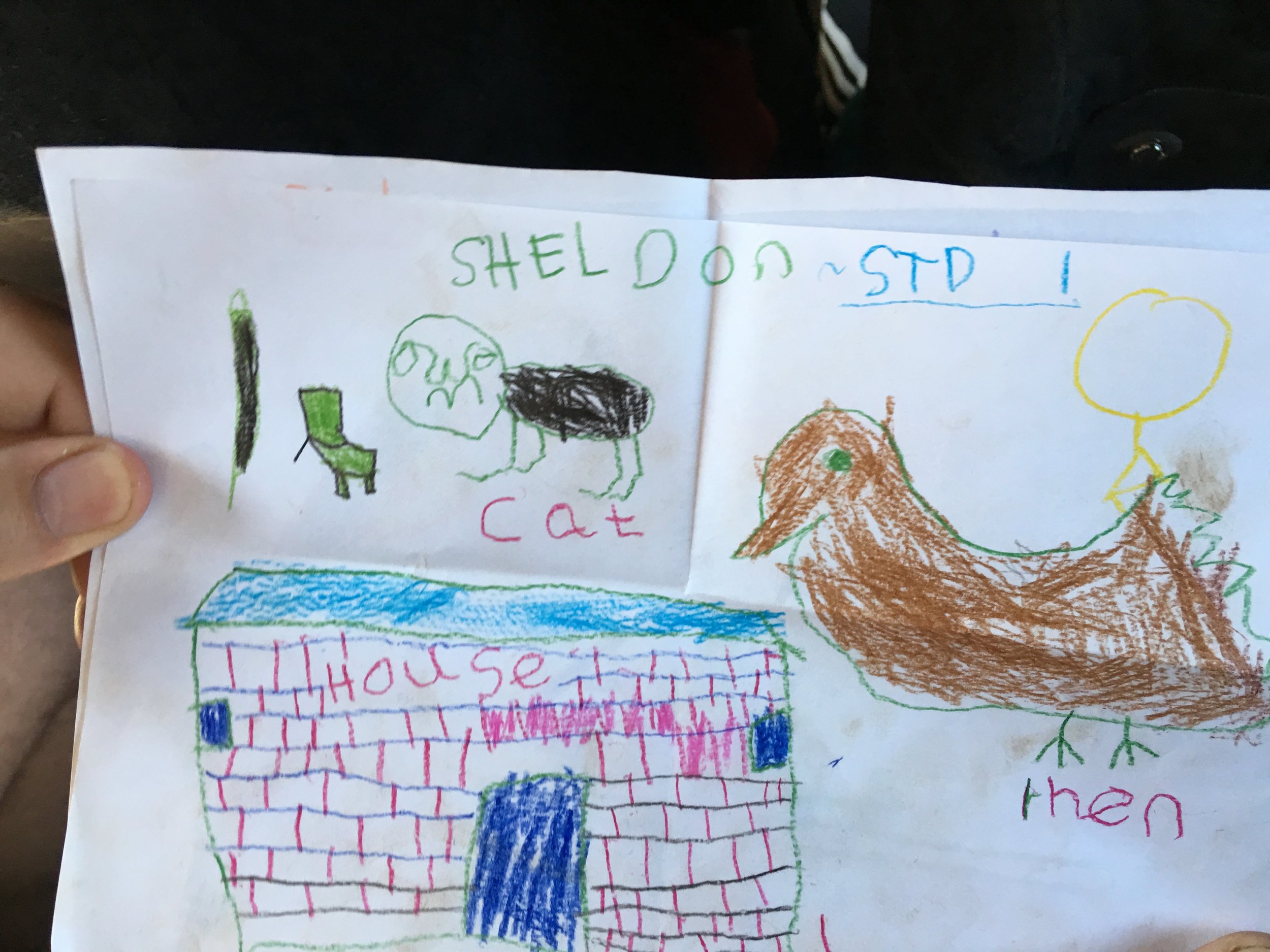 Sheldon amazed us with his beautiful rendition of a cat after listening to Natalie talk about her cats all week.
