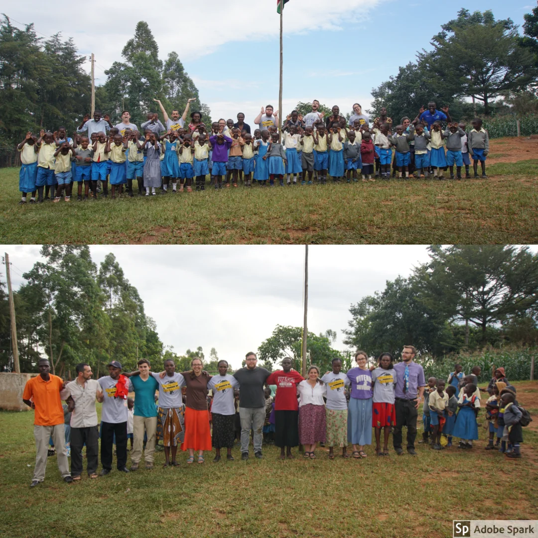 Naturally we needed pictures with the staff of the school. One teacher suggested that we "make a zebra" for the picture.