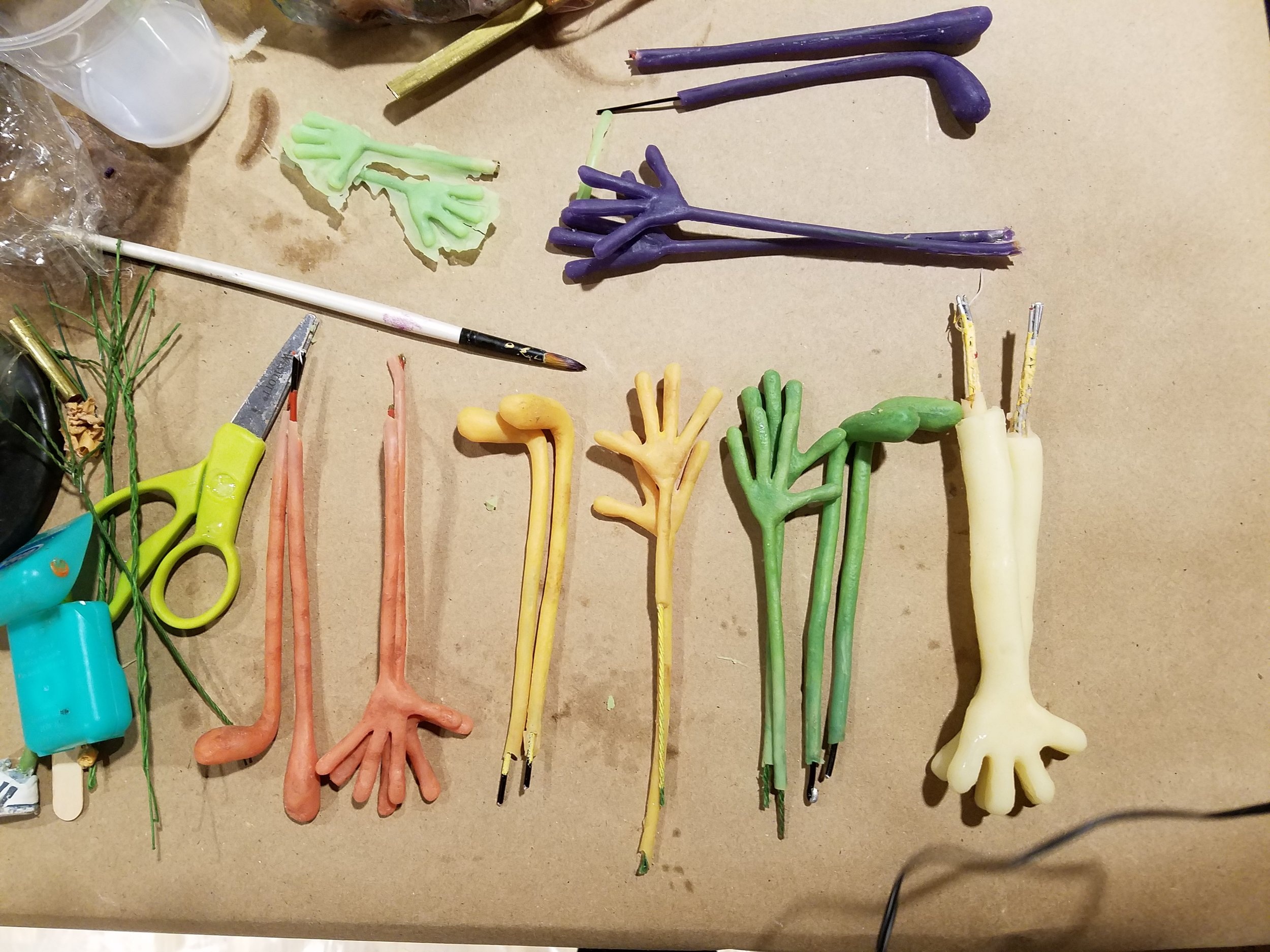  Each food group had its own type of limb, and each puppet had it’s own color 