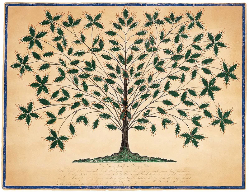 Hannah Cohoon, Tree of Life or Blazing Tree, 1845
