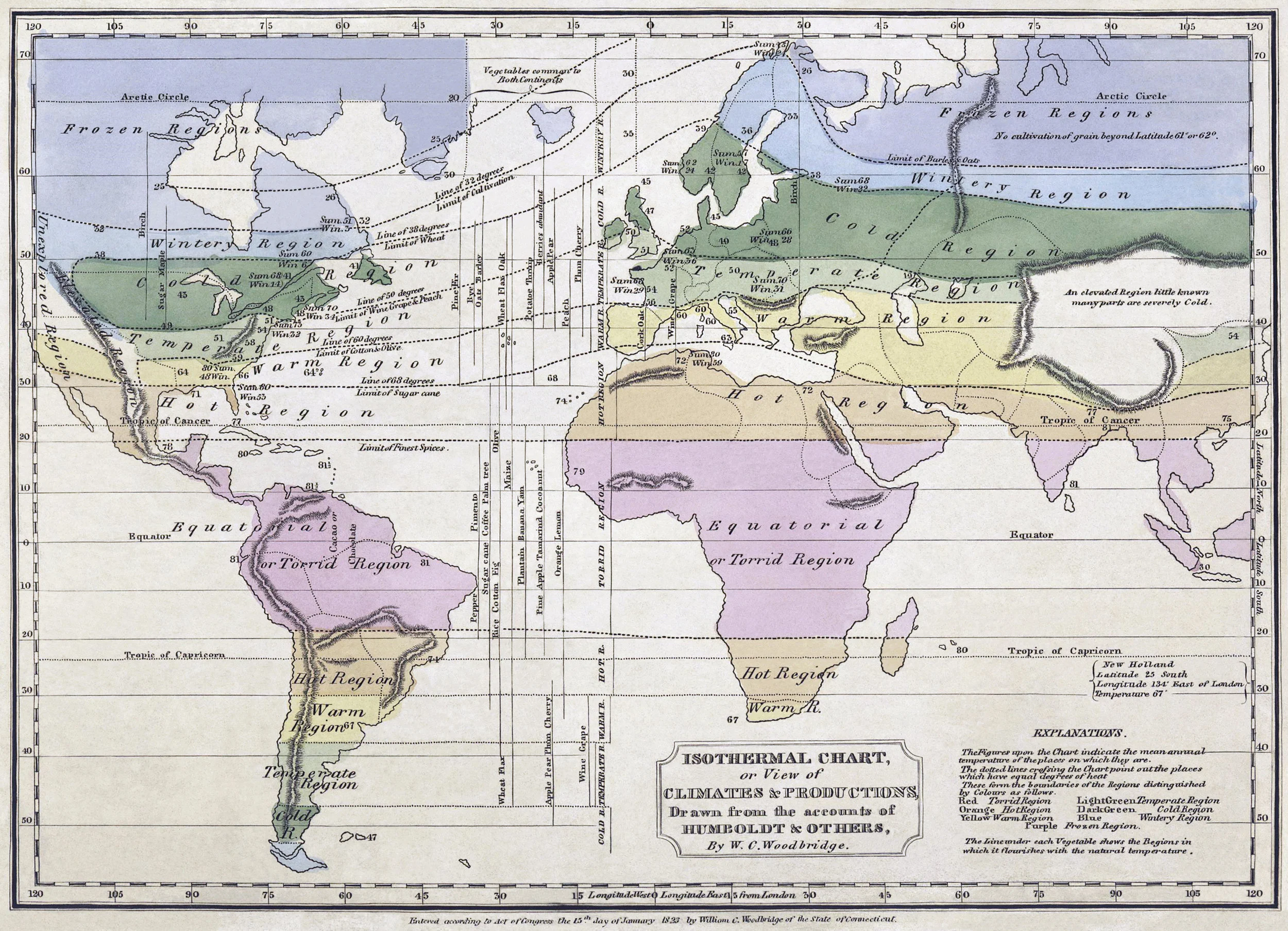 W.C. Woodbridge, Isothermal Chart 1837