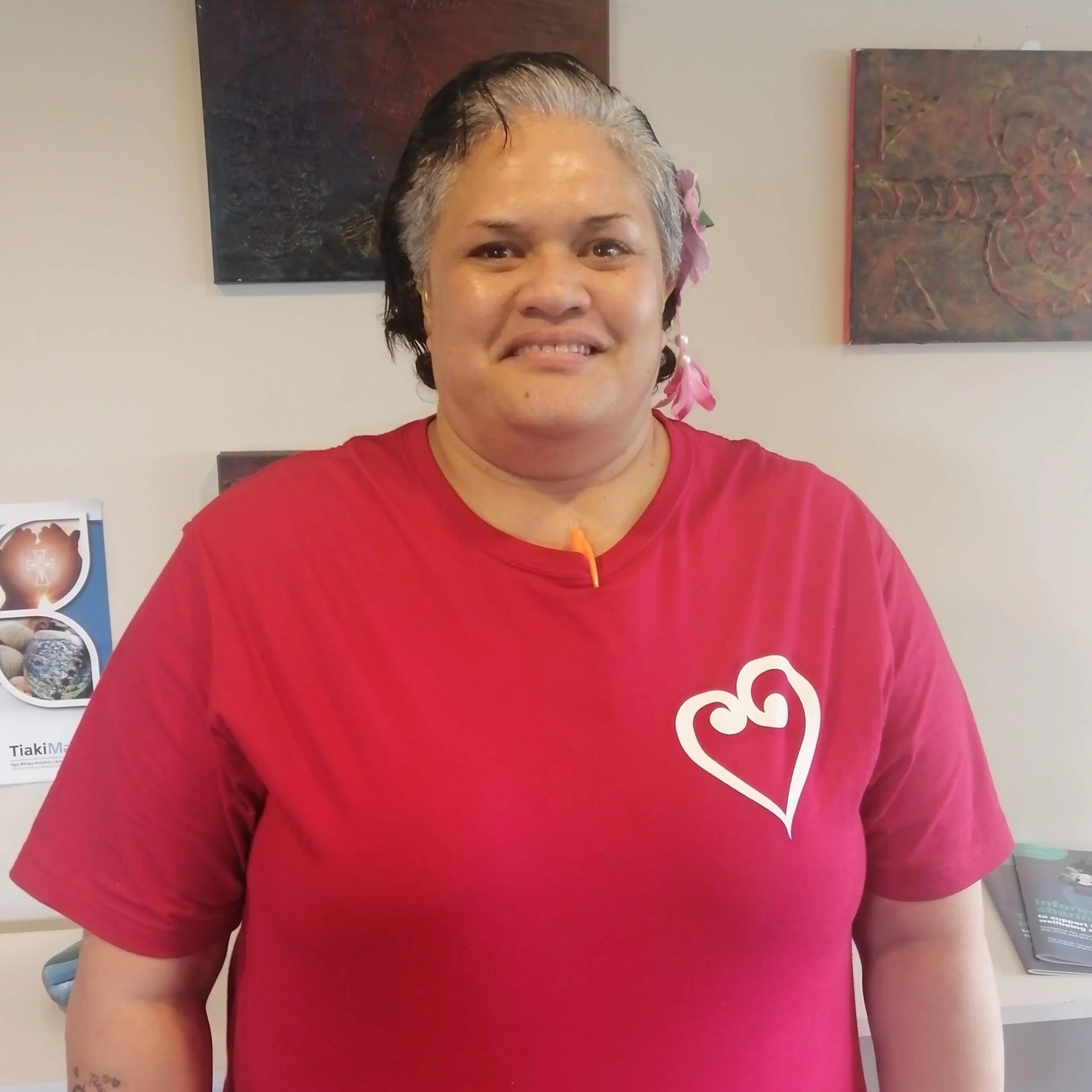 Rina Aries Kopu    Kaiāwhina | Programme Team Support Person   Rina is currently volunteering with HEART as part of her Level 4 Mental Health and Addictions Study. She is currently helping in the Lockdown Stories Showcase planning group and supports the administration of the HEART training workshops.  Going forward her role will be out in the community doing kanohi ki te kanohi, connecting with people and telling them about the HEART Movement and hearing what the community would like from HEART.  Community engagement and advocacy is familiar to Rina from her role for the past four years as a Service User and Consumer Representative for Mental Health and Addictions at Drive Consumer Counties Manukau. She is also a Tenant Advisory Representative at Compass Housing, providing feedback and advice for her community where she lives.  Rina brings a range of skills to the HEART Team through her lived experience and training over the years in Mental Health. She has also recently started Level 3 Introduction to Leadership with Te Wananga o Aotearoa and Education.  When she is not busy working or studying you can catch Rina doing some scrapbooking for her 17 beautiful grandchildren.