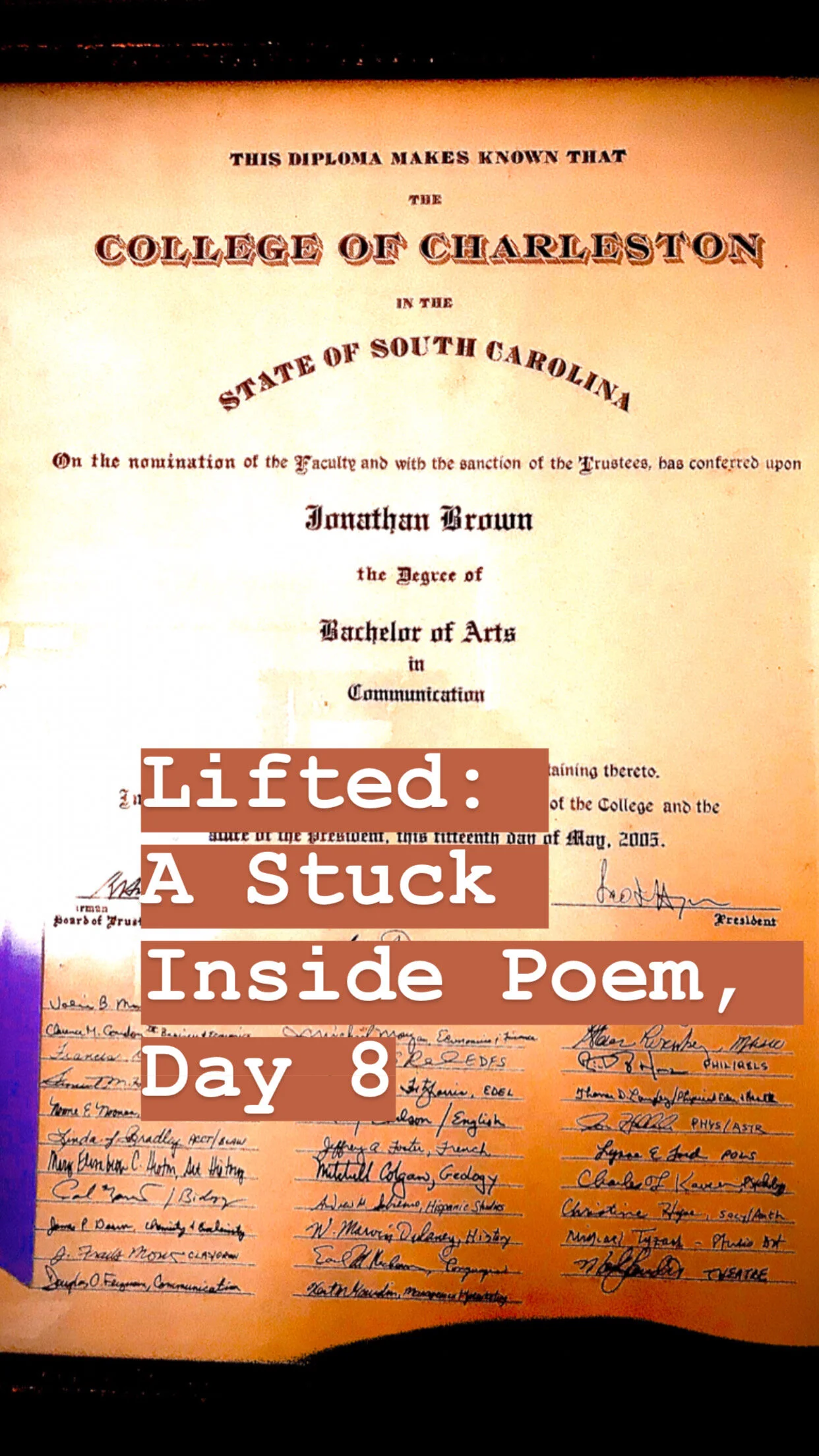 Lifted: A Stuck Inside Poem, Day 8