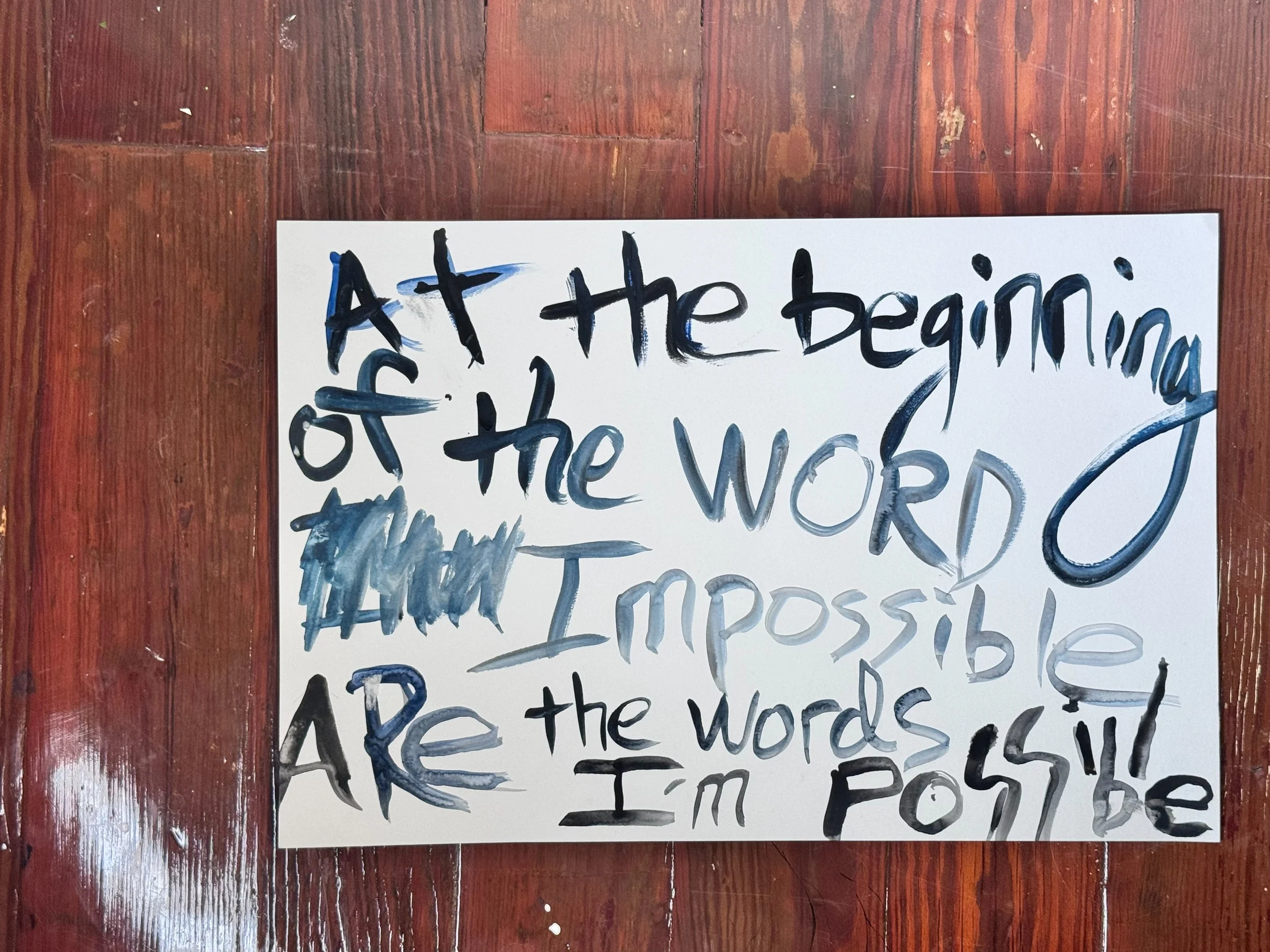 47 At the beginning of the word impossible are the words im possible