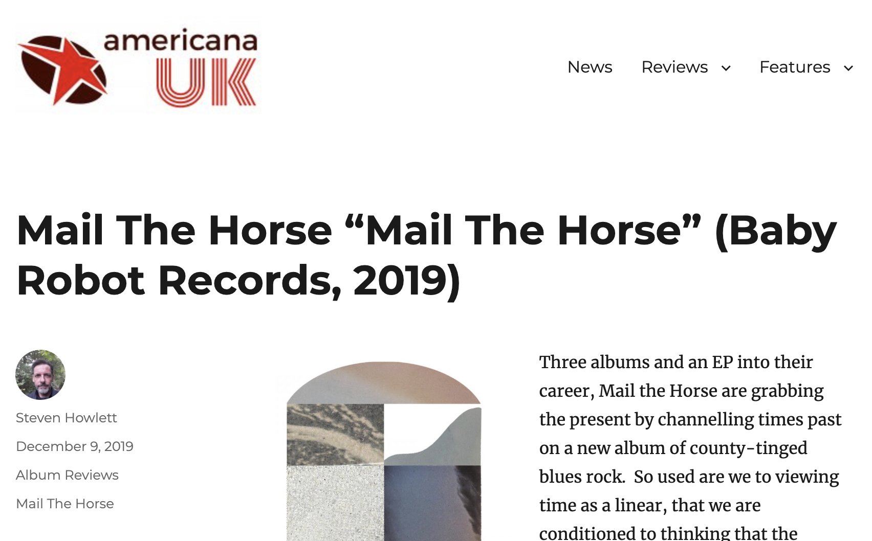 Americana UK reviews Mail The Horse's new album