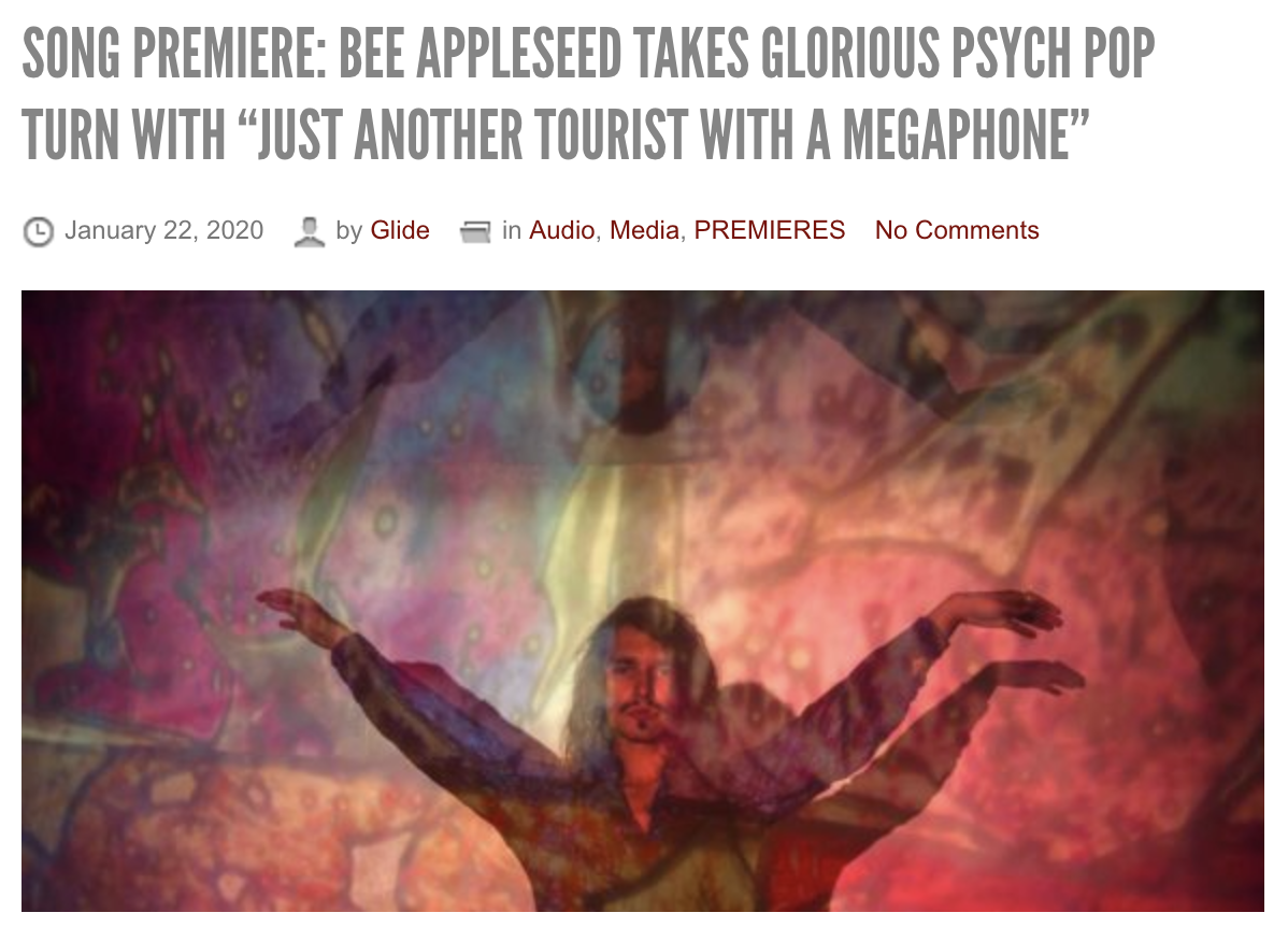 Glide Magazine premieres Bee Appleseed's new single "Just Another Tourist With A Megaphone"