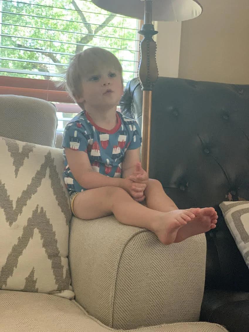 We modified Bucks’ rules of potty training and allowed him to watch TV (Mama was in survival mode)!