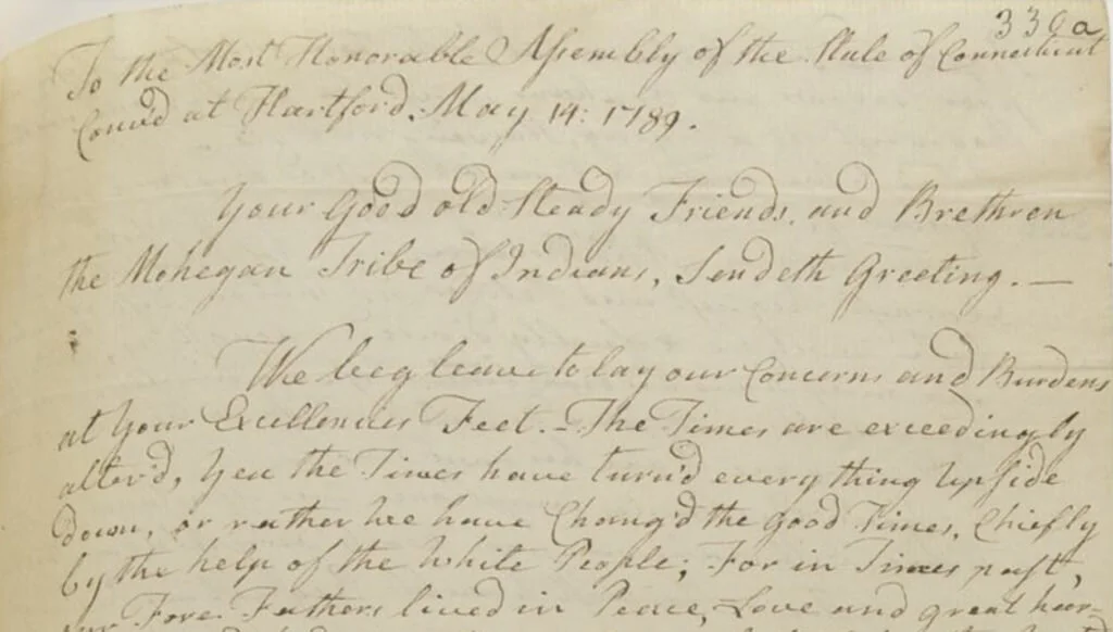 The Mohegan Petition of 1789: One Dish and One Fire Will Not Do