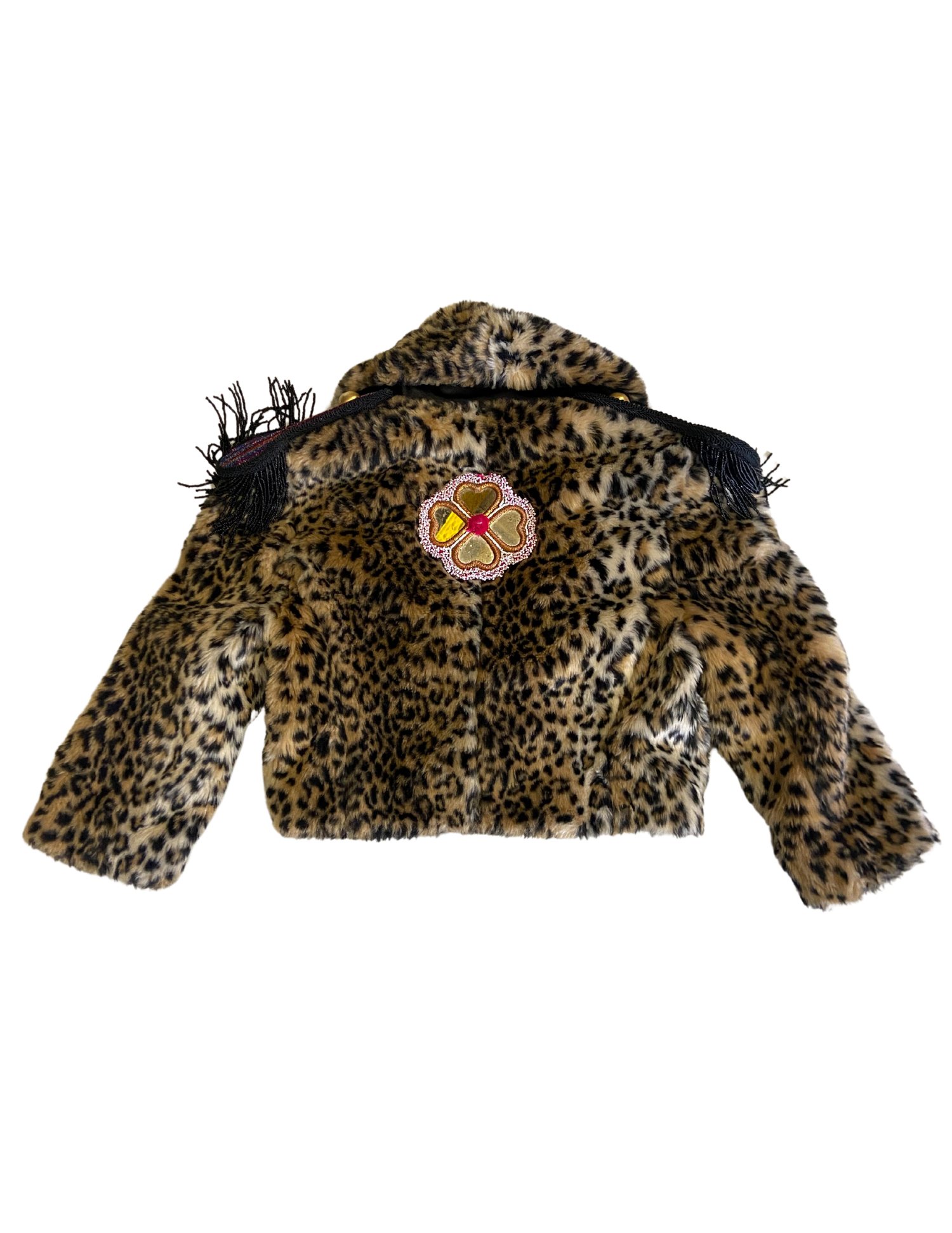 Cheetah Cropped Epaulette Coat — Tiff Porter