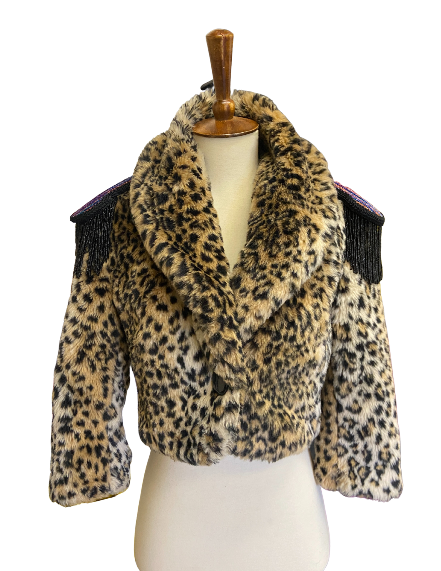 Cheetah Cropped Epaulette Coat — Tiff Porter