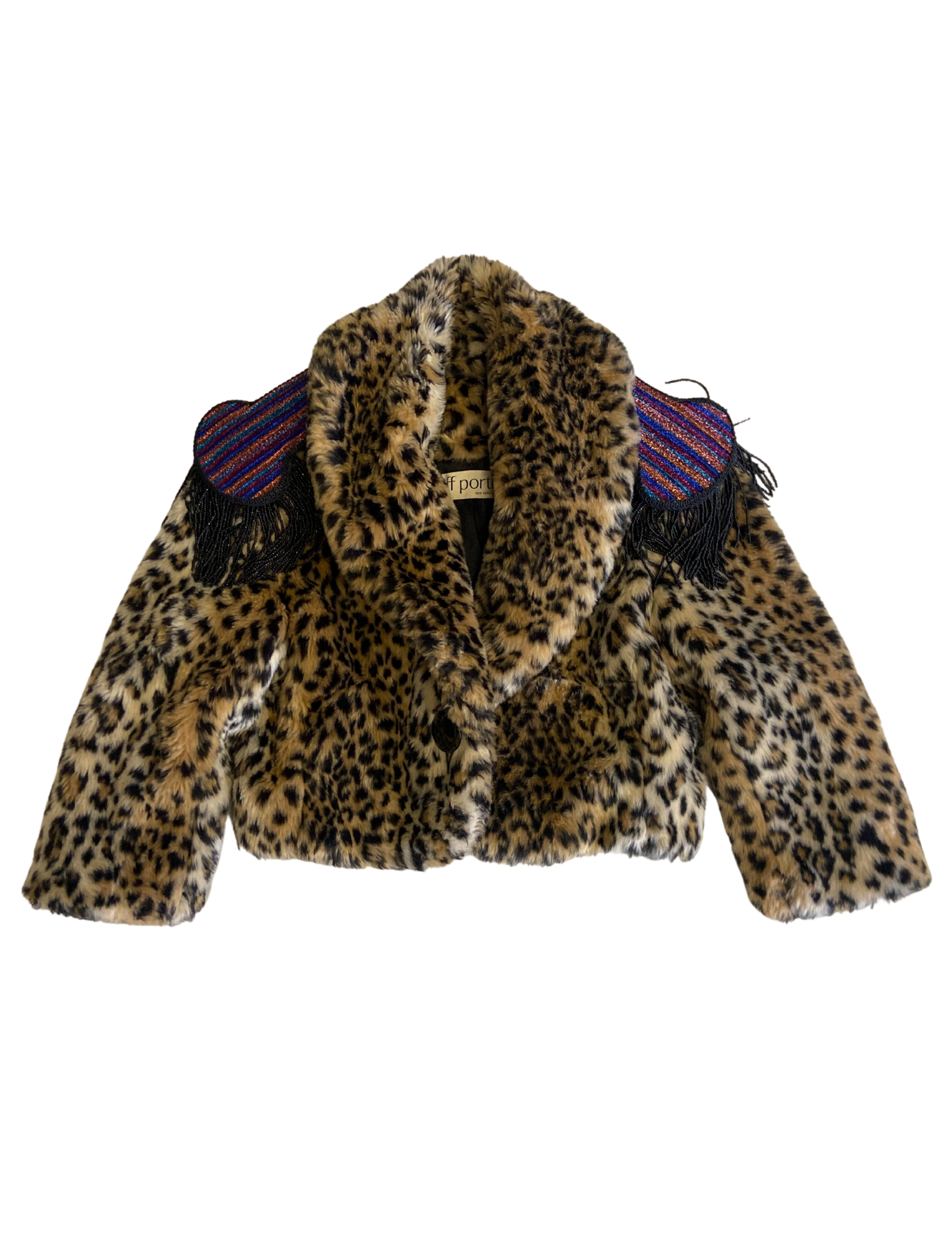 Cheetah Cropped Epaulette Coat — Tiff Porter