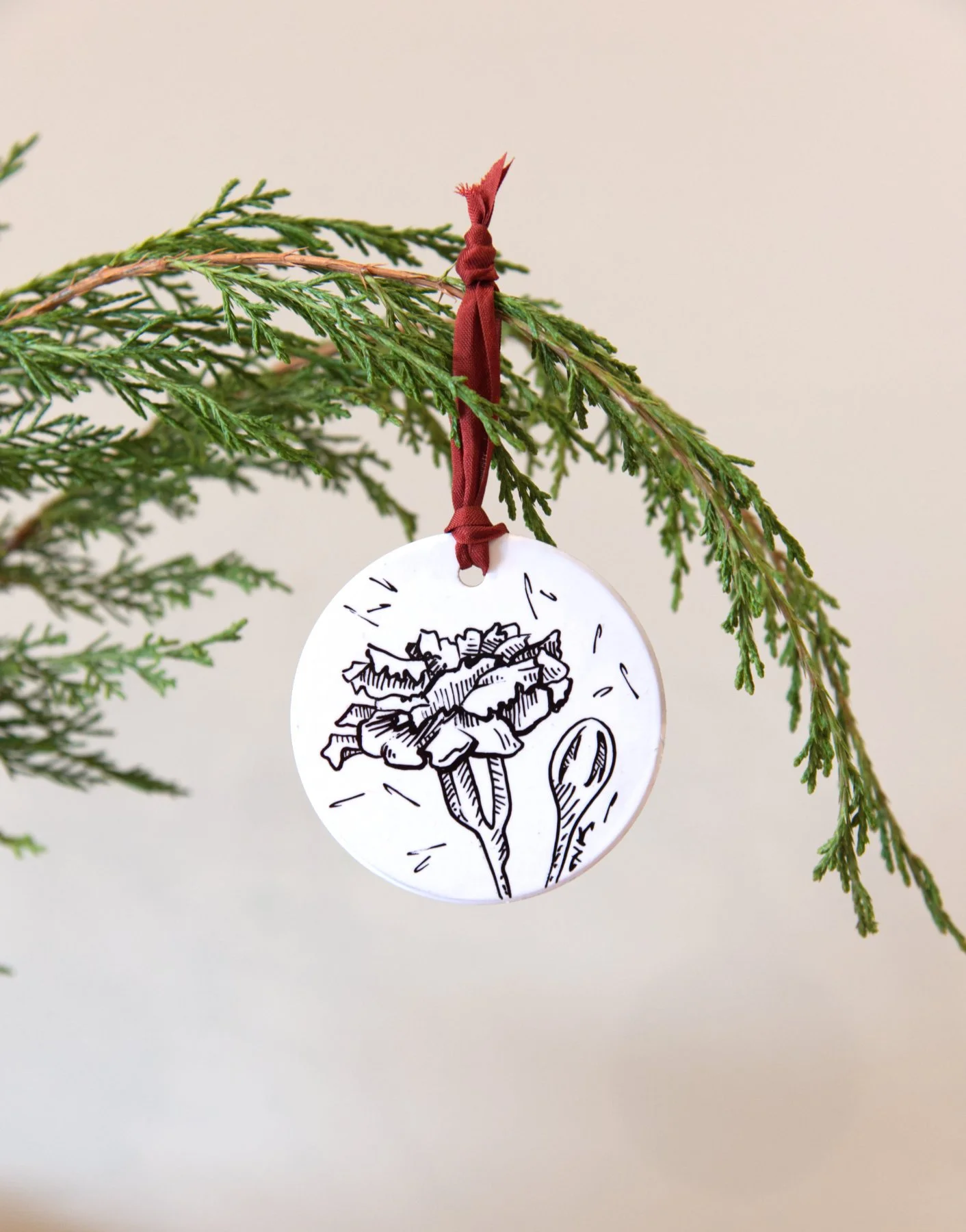 Marigold Hand—Drawn Ceramic Ornament