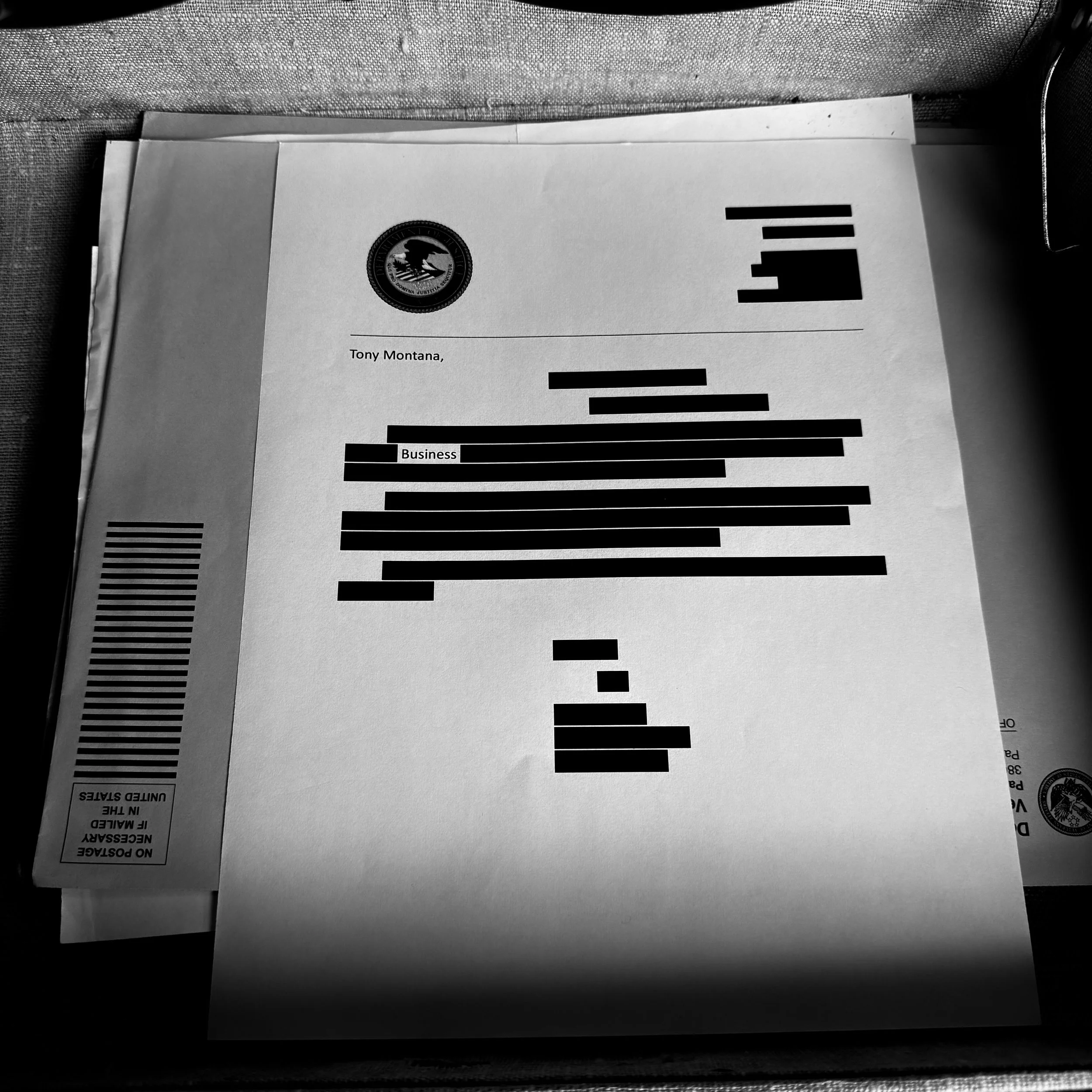 Album cover for the song Business by rapper Tony Montana