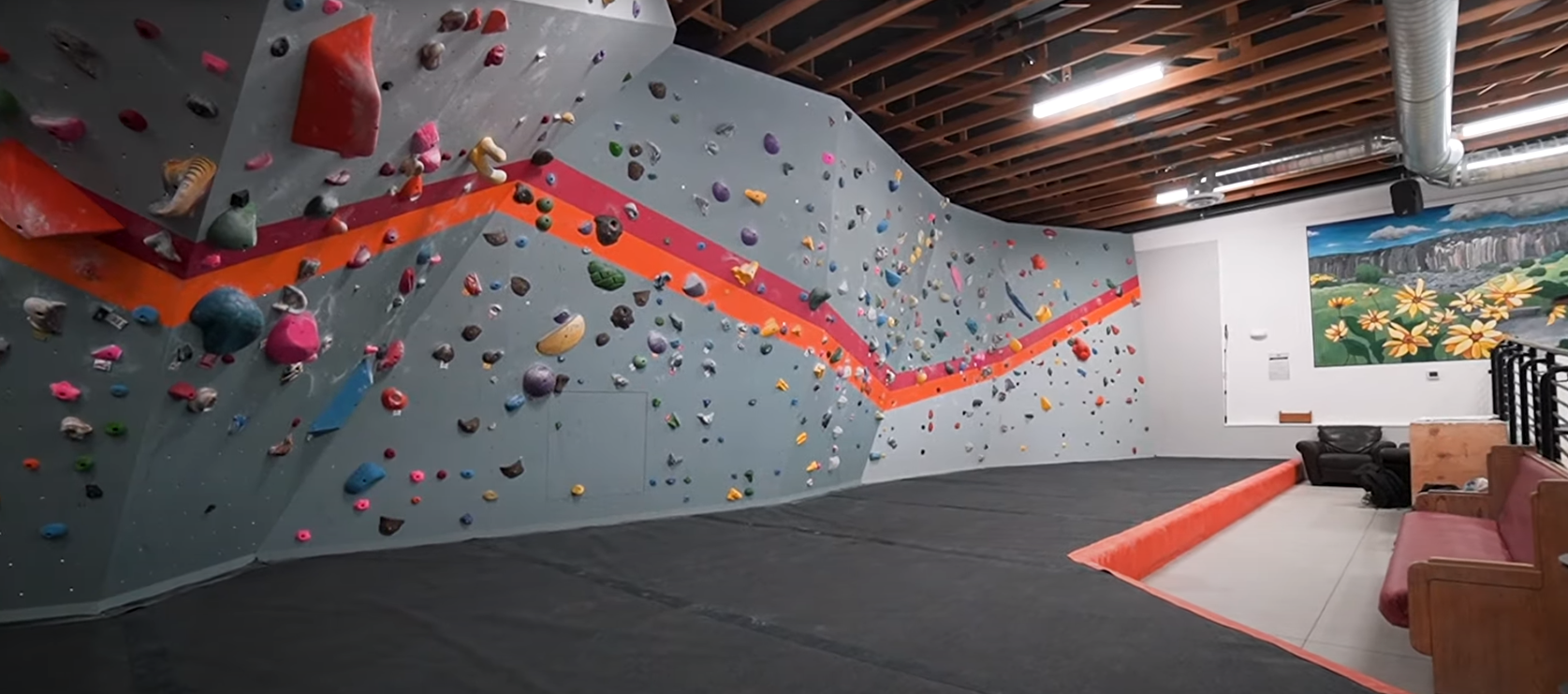 The right half of the bouldering area