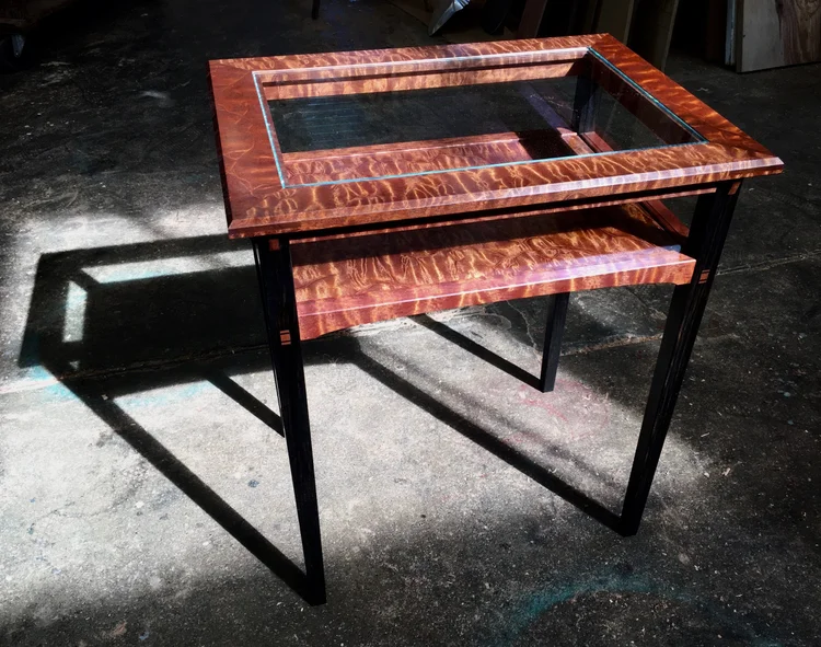 Tortoiseshell Mahogany and Ebony Display Table