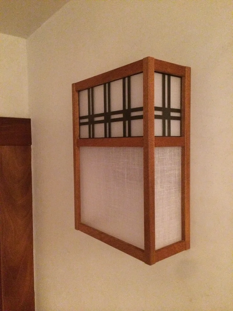 Mahogany Framed Light Fixture