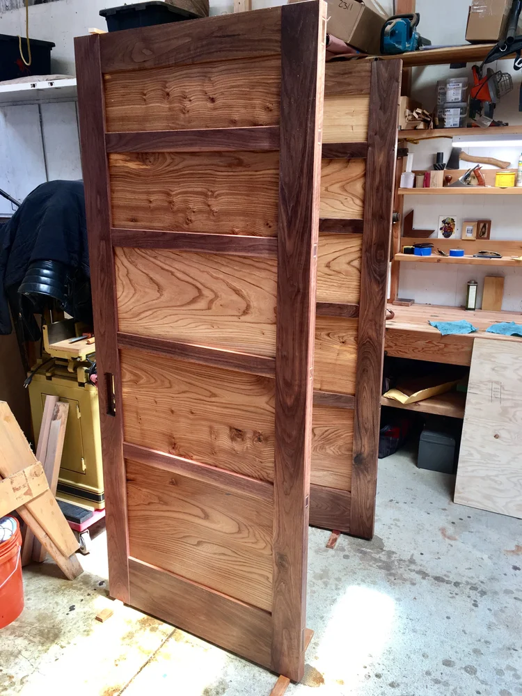 Walnut Frame with Elm Panels