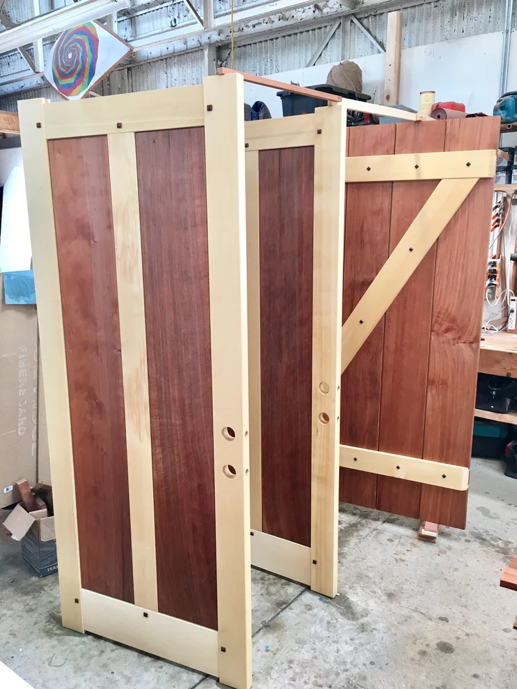 Cedar Doors with Redwood Panels