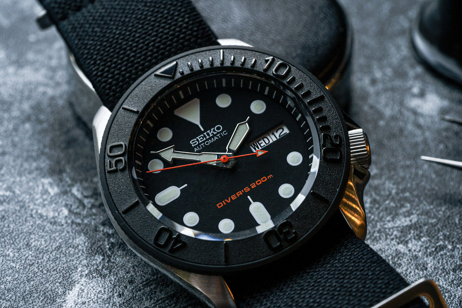Case SKX007 Classic Bead Blasted PVD Black (With Case Back) DLW WATCHES |  