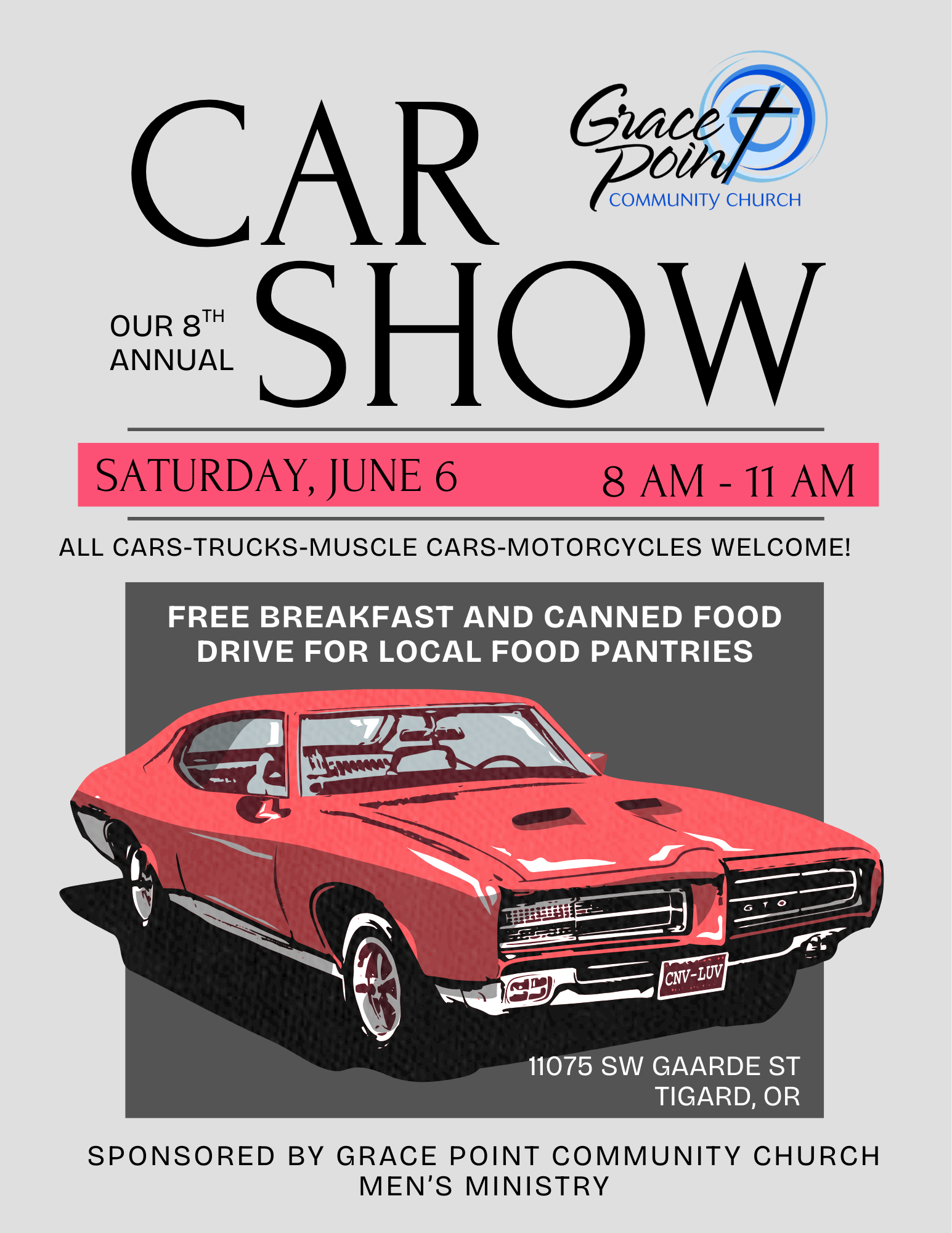 8th Annual Men's Ministry Car Show and Breakfast