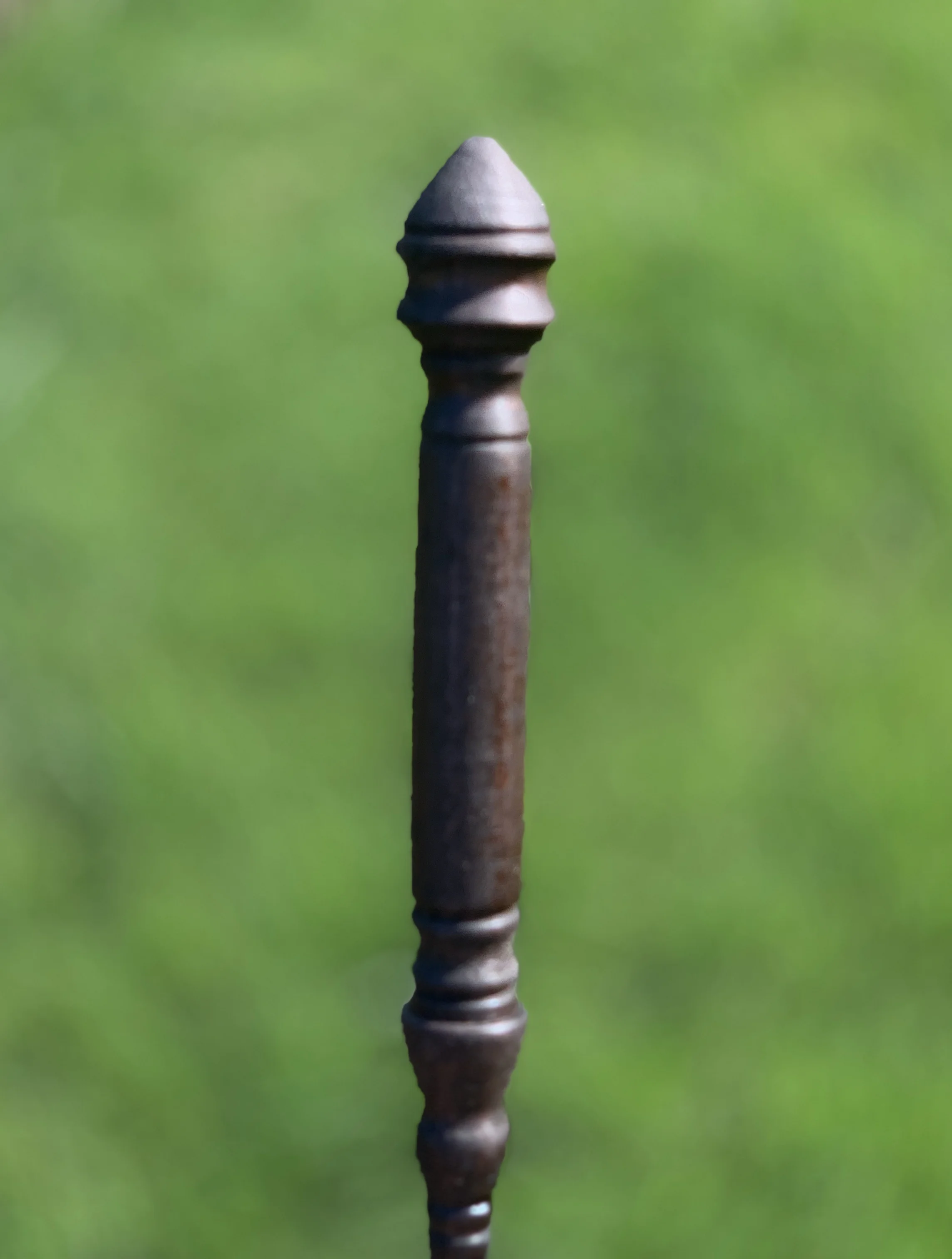 This is a custom long handle double line with a dip between the lines, a wide point pummel with a double bump guard