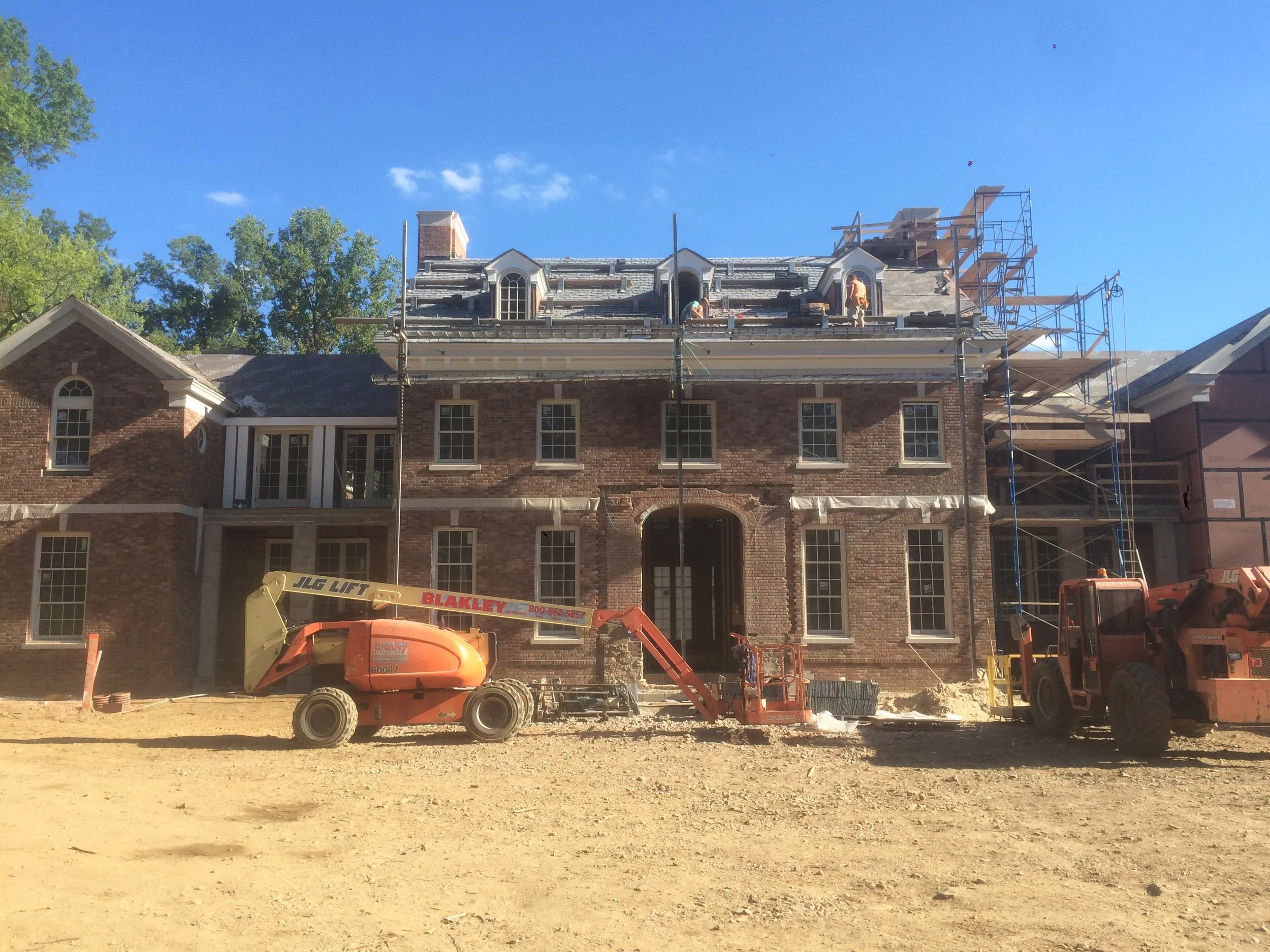 The framing and masonry is finally taking shape at this Westchester residence. 