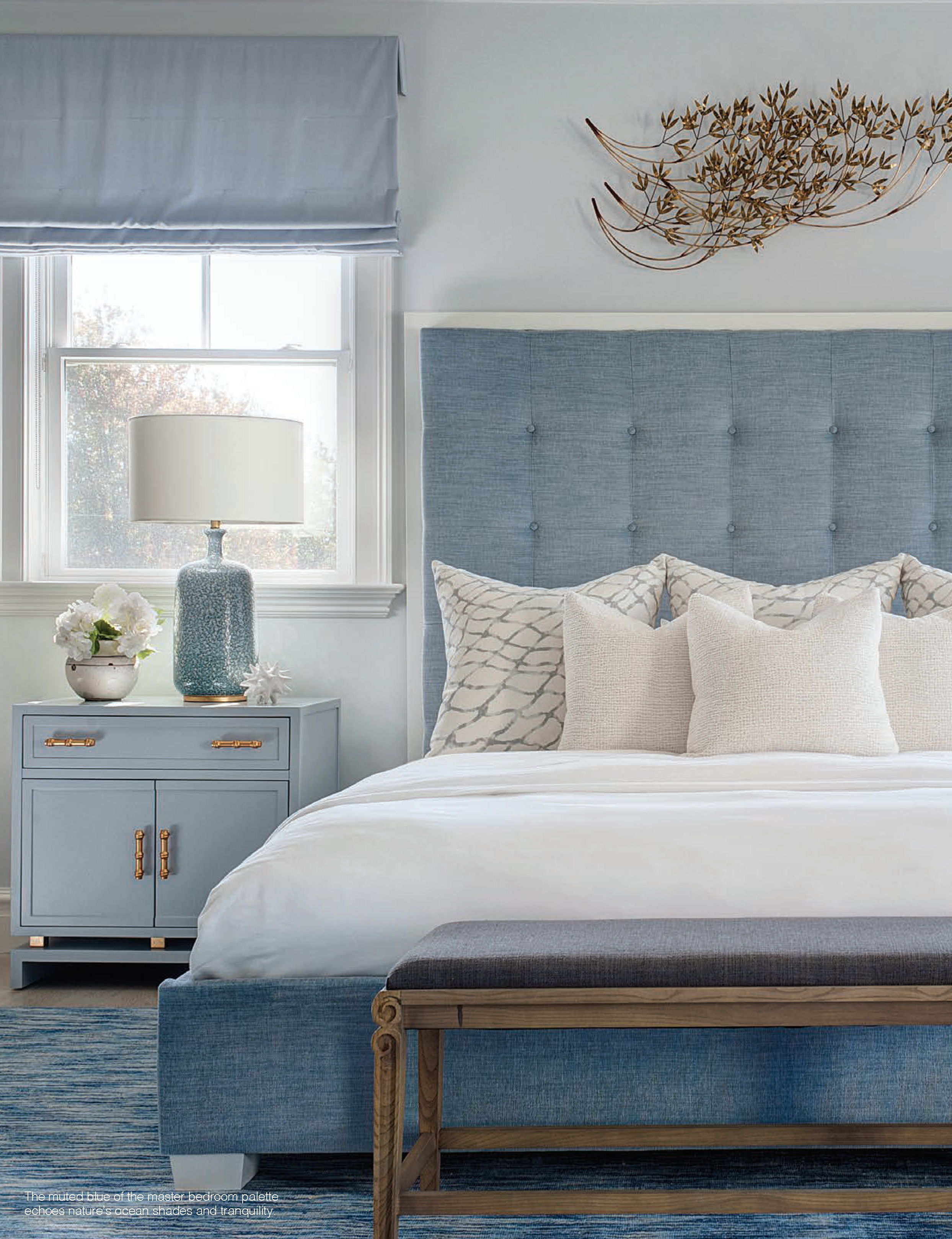 Blue Hamptons Bedroom Design