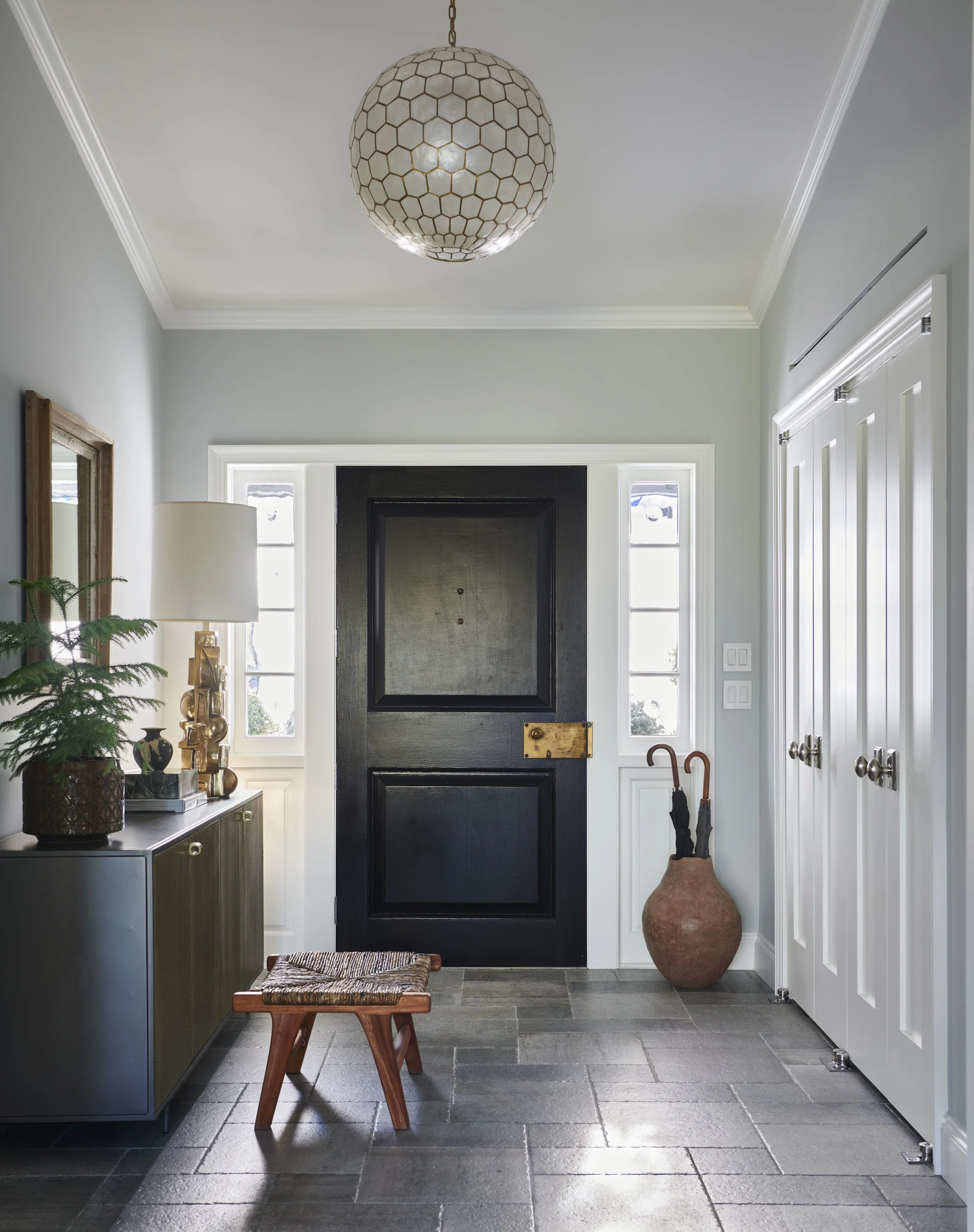 Sleek Foyer, Black Front Door