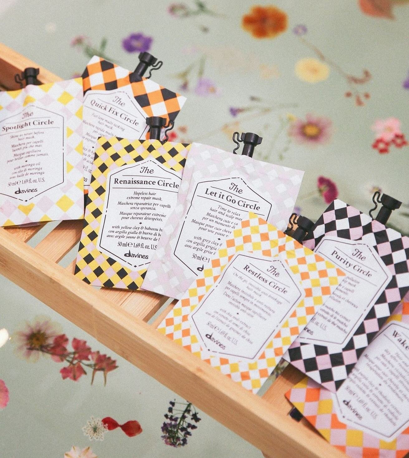 A hair mask for every occasion ✨ Davines Circle Chronicles masks are perfect for your ever-changing hair needs - each resealable packet was created to address a different hair concern for fast and targeted results in 15 minutes or less! 🌸🌼🪻

Ask y
