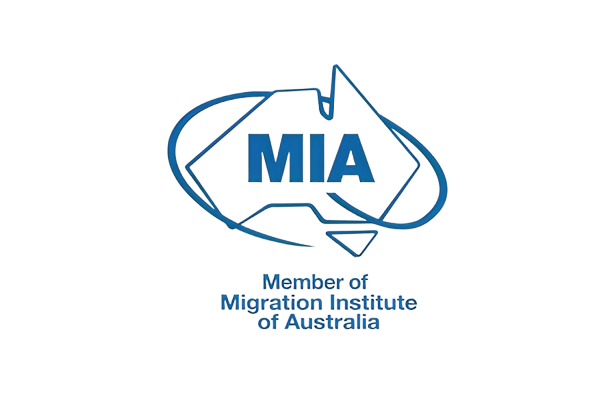 Logo of the Migration Institute of Australia (MIA), featuring a stylized map outline with the acronym MIA and the full name below.