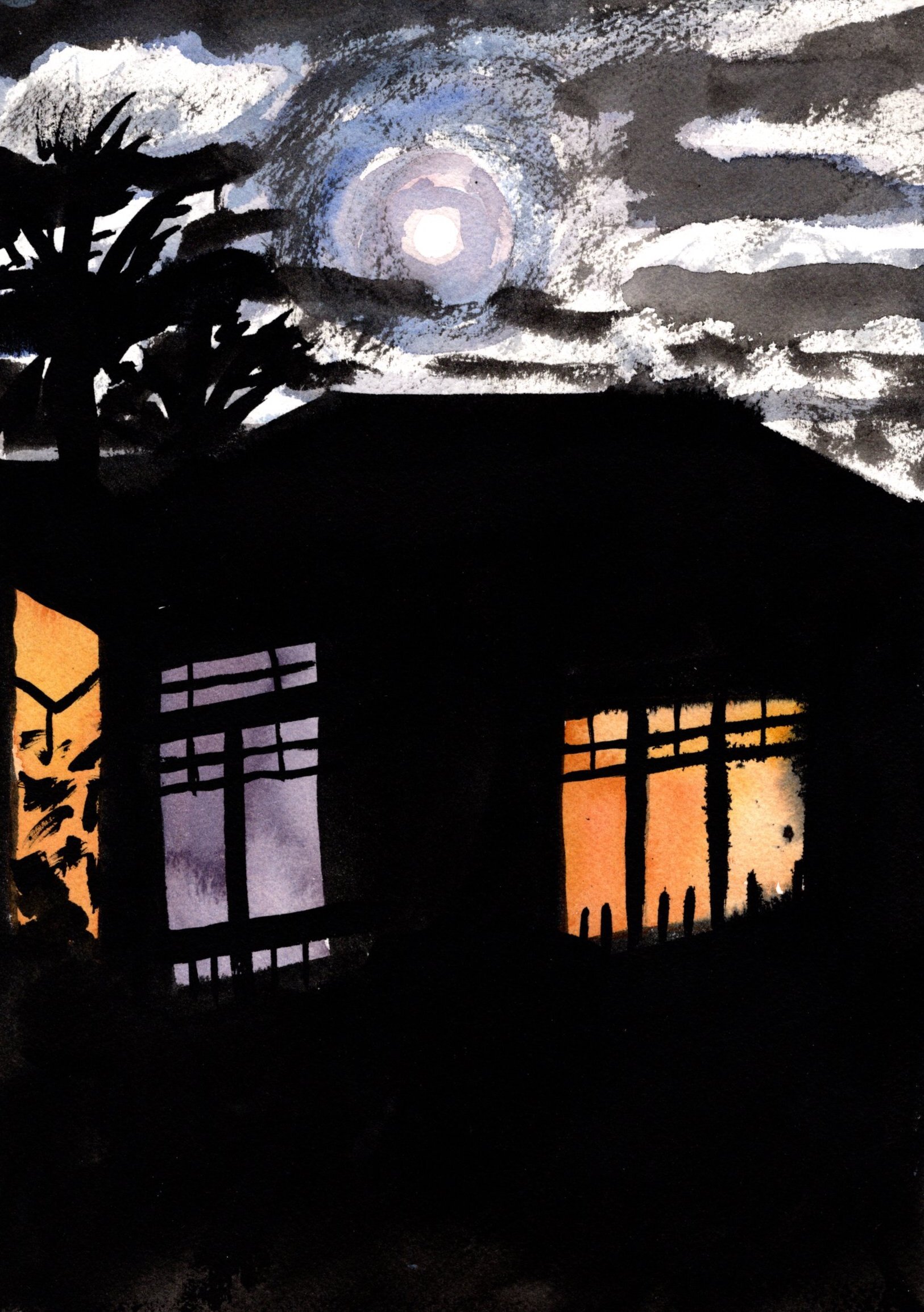 Website_Glowing windows at night_2018_Watercolour & Ink on paper_A4 copy.jpg