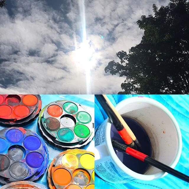 Watercolours in the garden 💓💓🌈 #loganberryart #happydays #paintingoutside #colourpop #staysafe #watercolours #mindfulnessmatters #creativtyeveryday