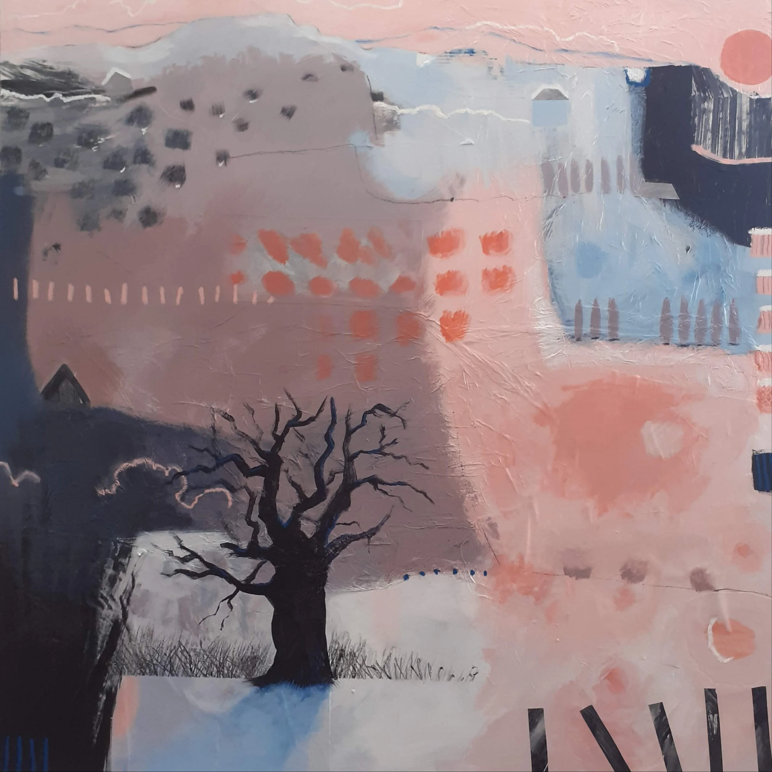 The Stillness of Winter. 100 by 100cm. Bee.jpg