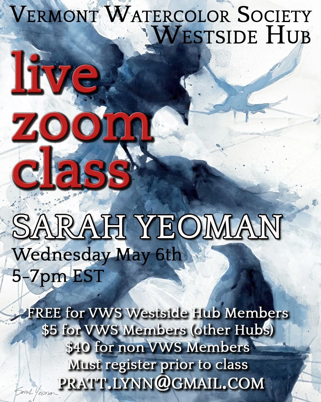 VWS Westside Hub Zoom Class with Sarah Yeoman