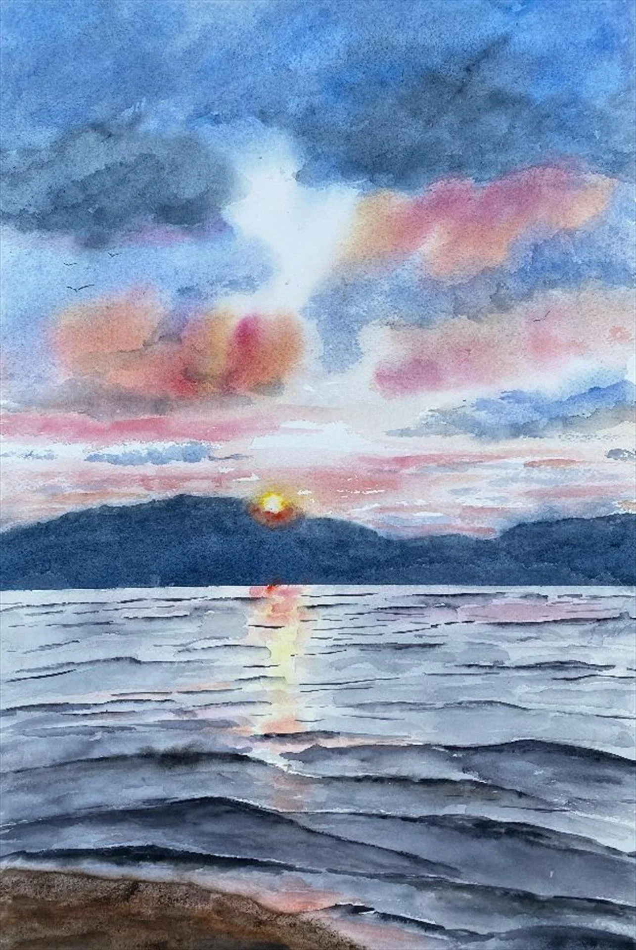 Joan Drew, Sunset from Branbury Beach