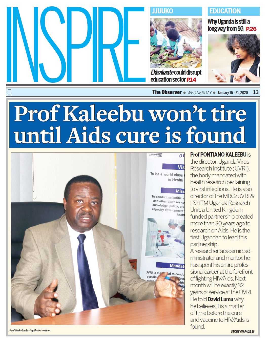 'Prof Kaleebu won’t tire until Aids cure is found' - The Observer