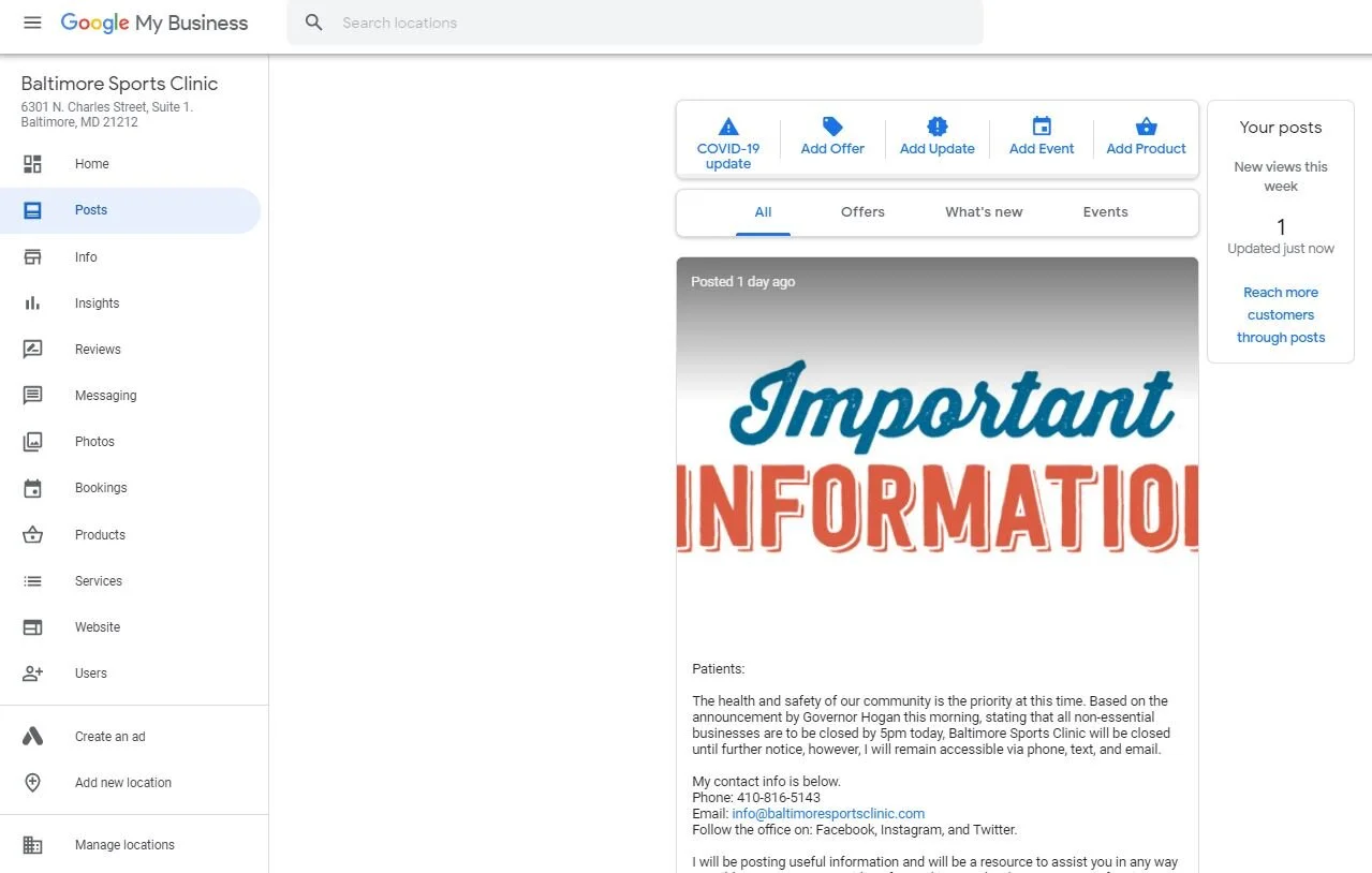 COVID-19 Google My Business Updates