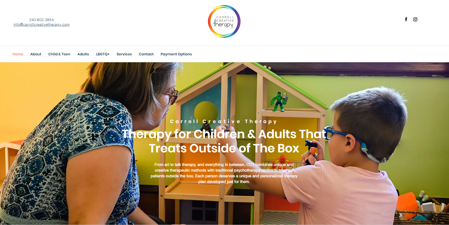 Website Design Spotlight: Carroll Creative Therapy